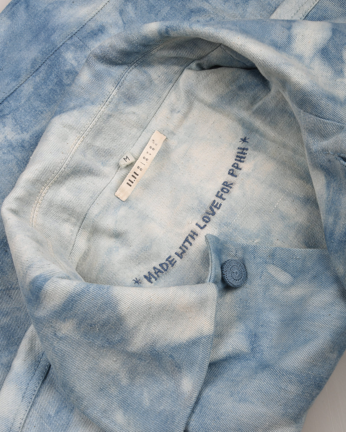 11.11 UNISEX GLEAM COTTON TRUCKER JACKET - LIGHT INDIGO - Image 3