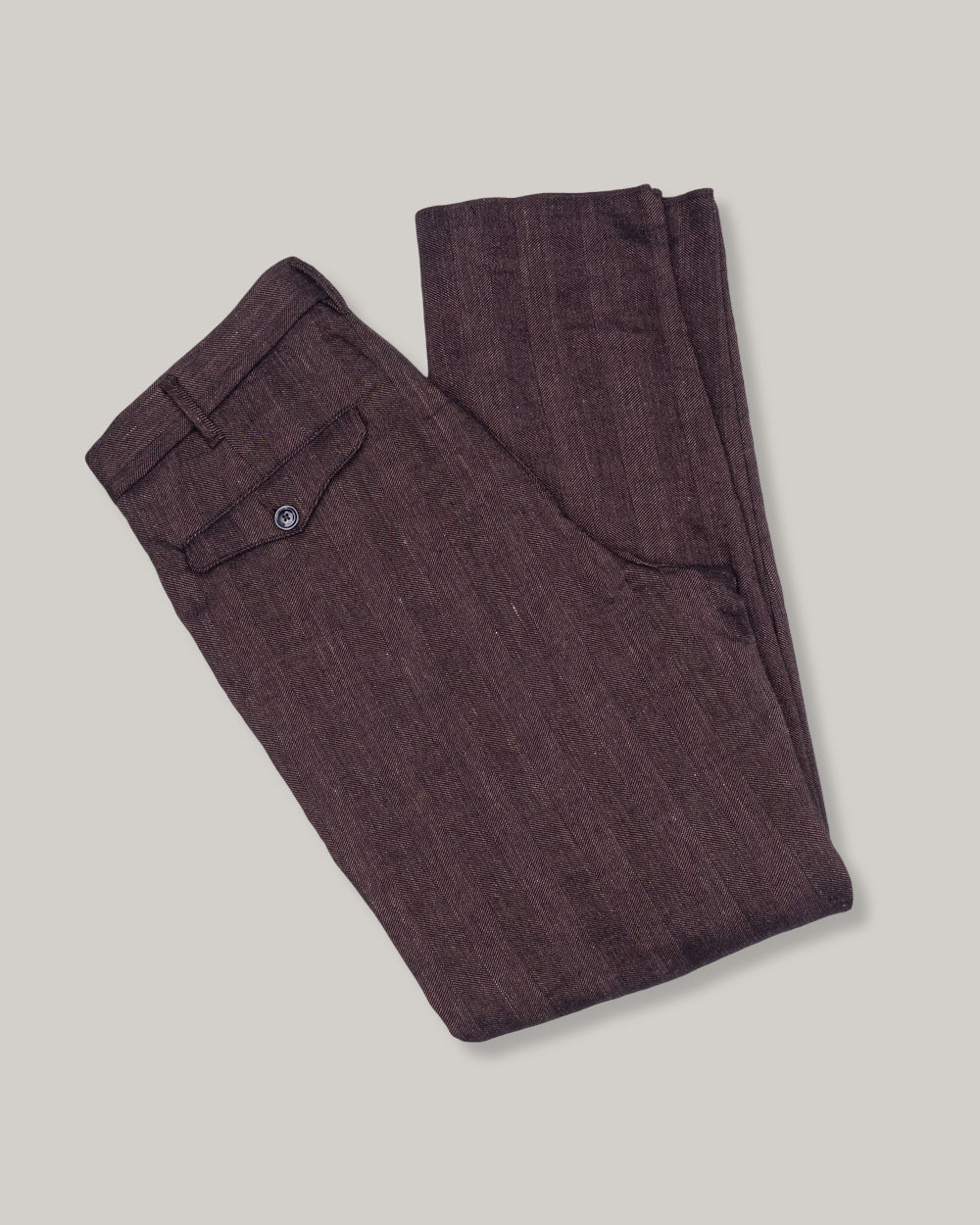 1ST PAT-RN LOGAN TROUSER - BURNT HERRINGBONE - Image 3