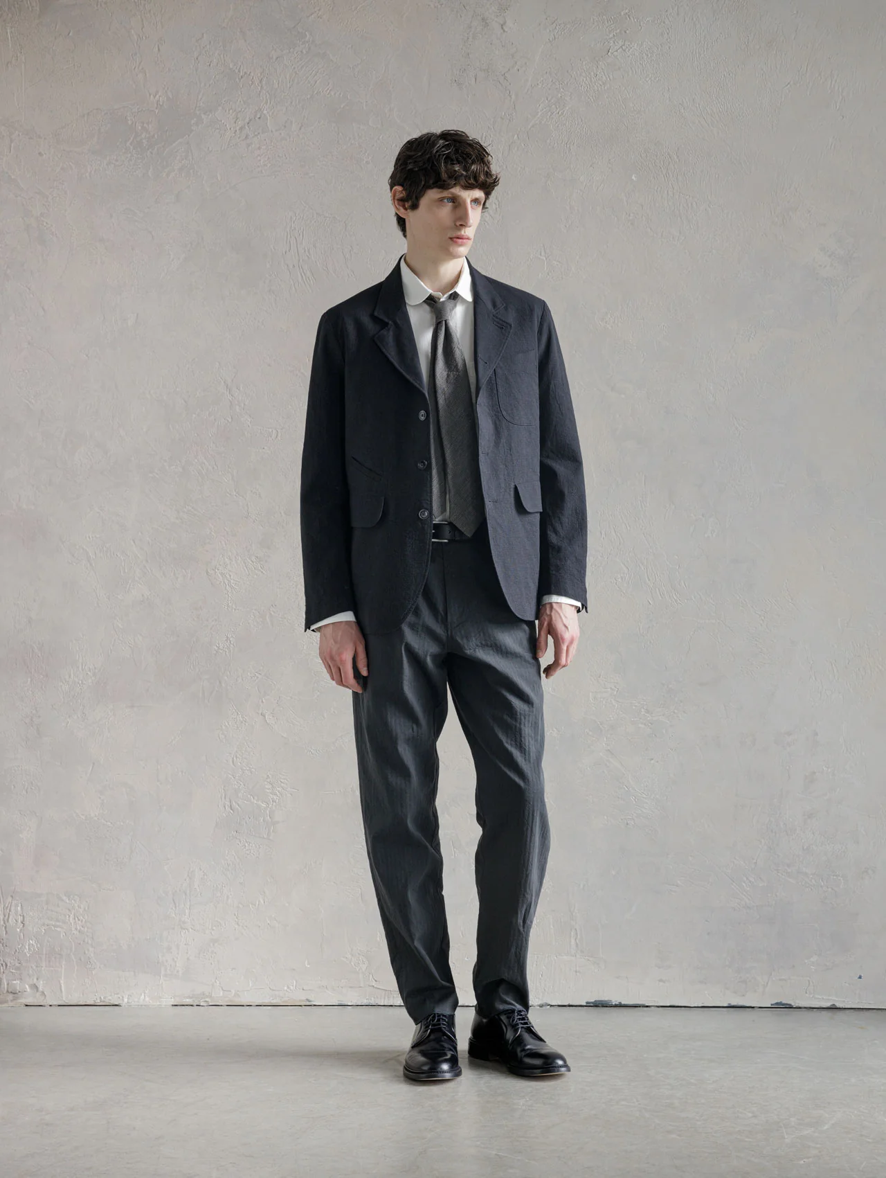 1ST PAT-RN NECKTIE - HERRINGBONE GREY - Image 3