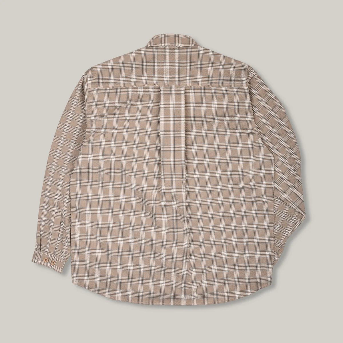 1ST PAT-RN PATH OVERSHIRT - BEIGE GLENCHECK - Image 3