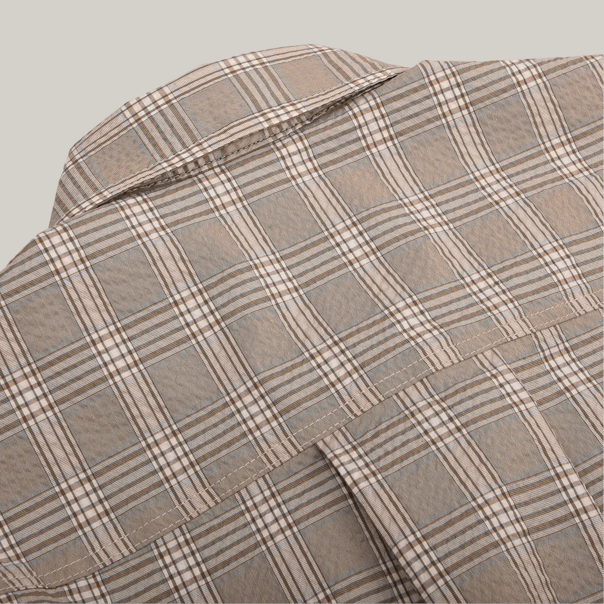 1ST PAT-RN PATH OVERSHIRT - BEIGE GLENCHECK - Image 5