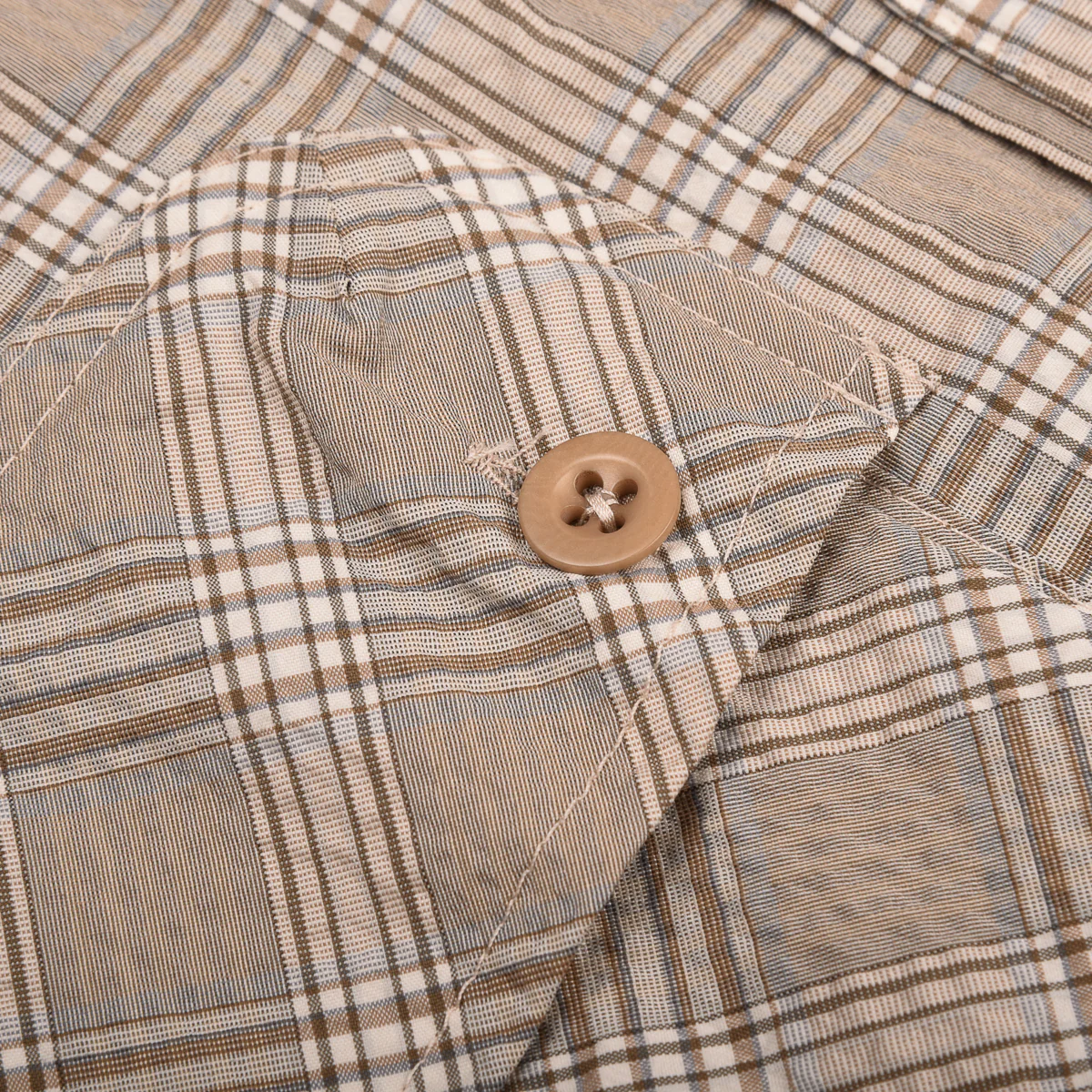 1ST PAT-RN PATH OVERSHIRT - BEIGE GLENCHECK - Image 7