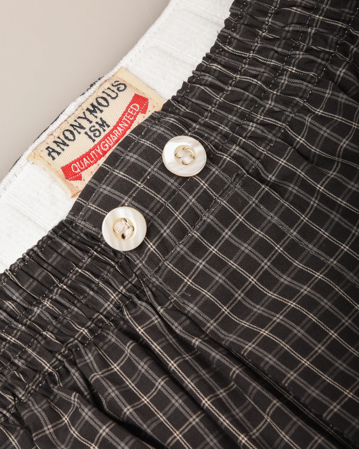 ANONYMOUS ISM MICRO PLAID BOXER - CHARCOAL - Image 3