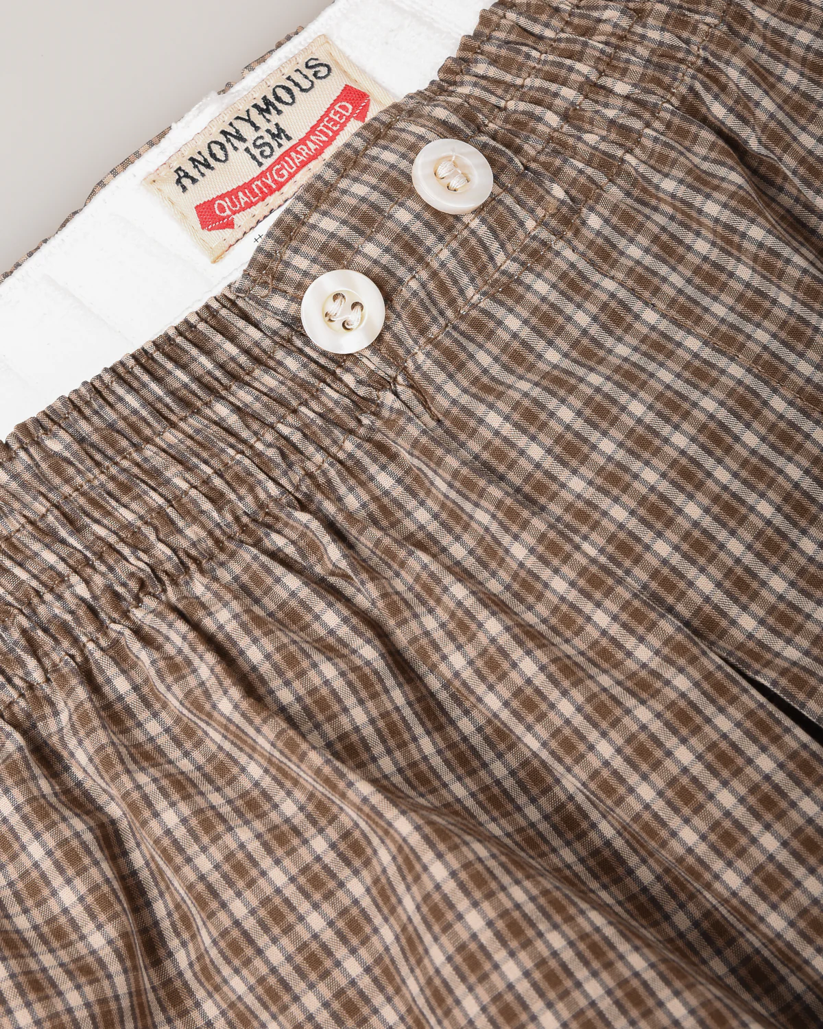 ANONYMOUS ISM MICRO PLAID BOXER - BROWN - Image 3