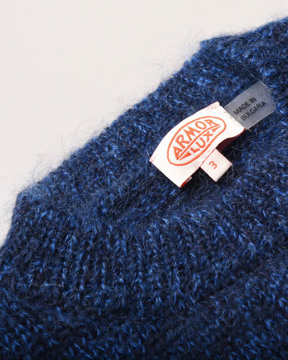 ARMOR LUX LADIES MOHAIR STRIPED JUMPER - SEAL/ SODALITE/ NATURE - Image 4
