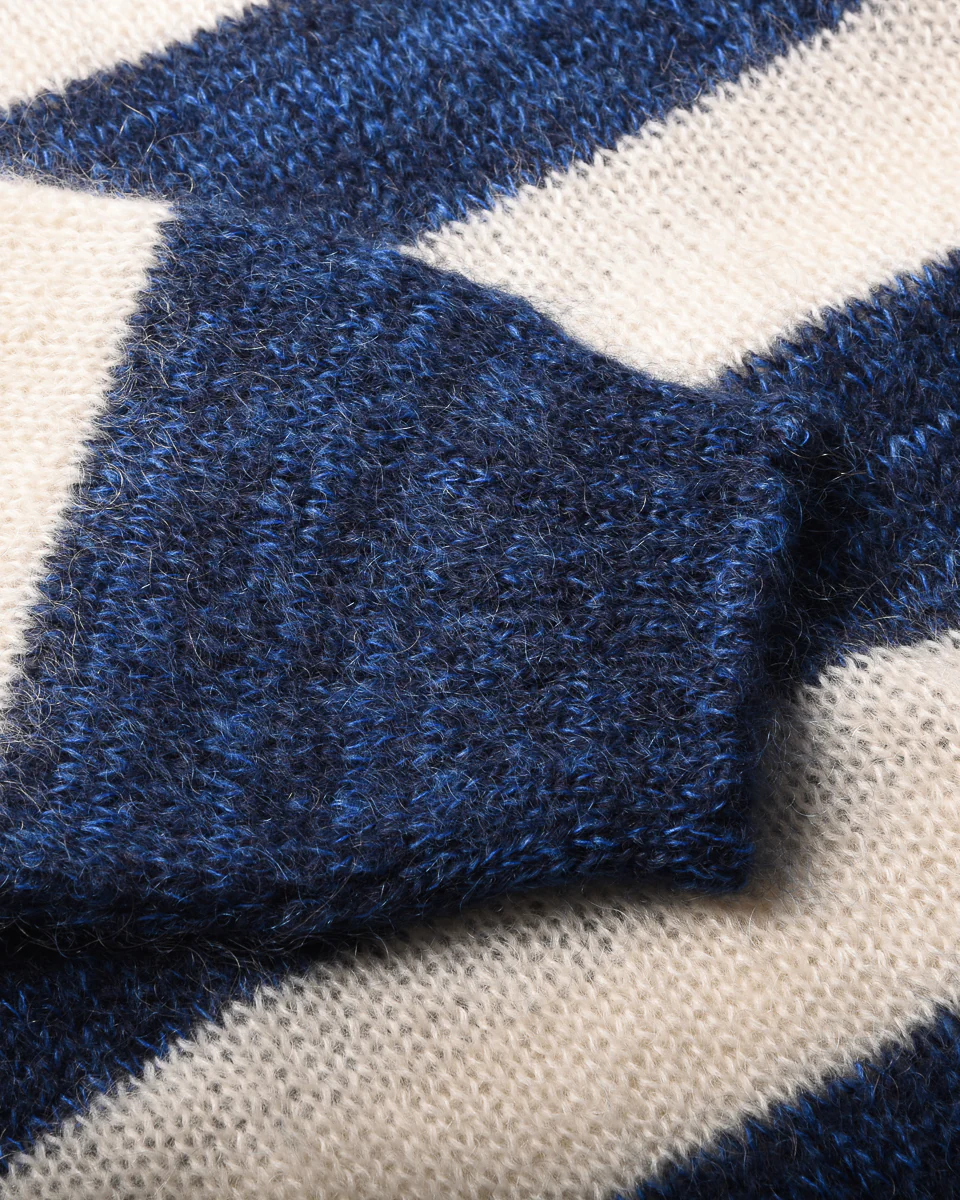 ARMOR LUX LADIES MOHAIR STRIPED JUMPER - SEAL/ SODALITE/ NATURE - Image 5