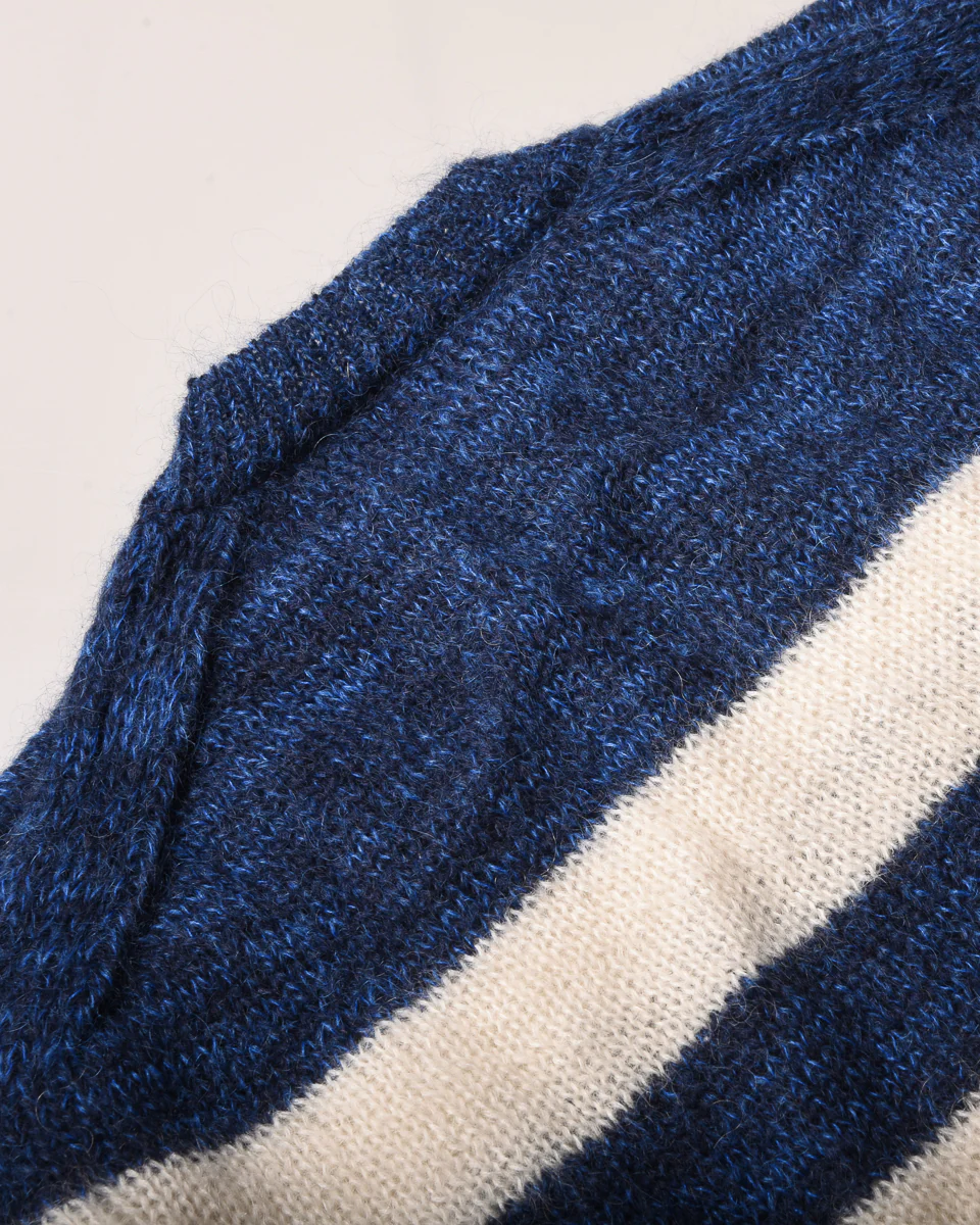 ARMOR LUX LADIES MOHAIR STRIPED JUMPER - SEAL/ SODALITE/ NATURE - Image 6