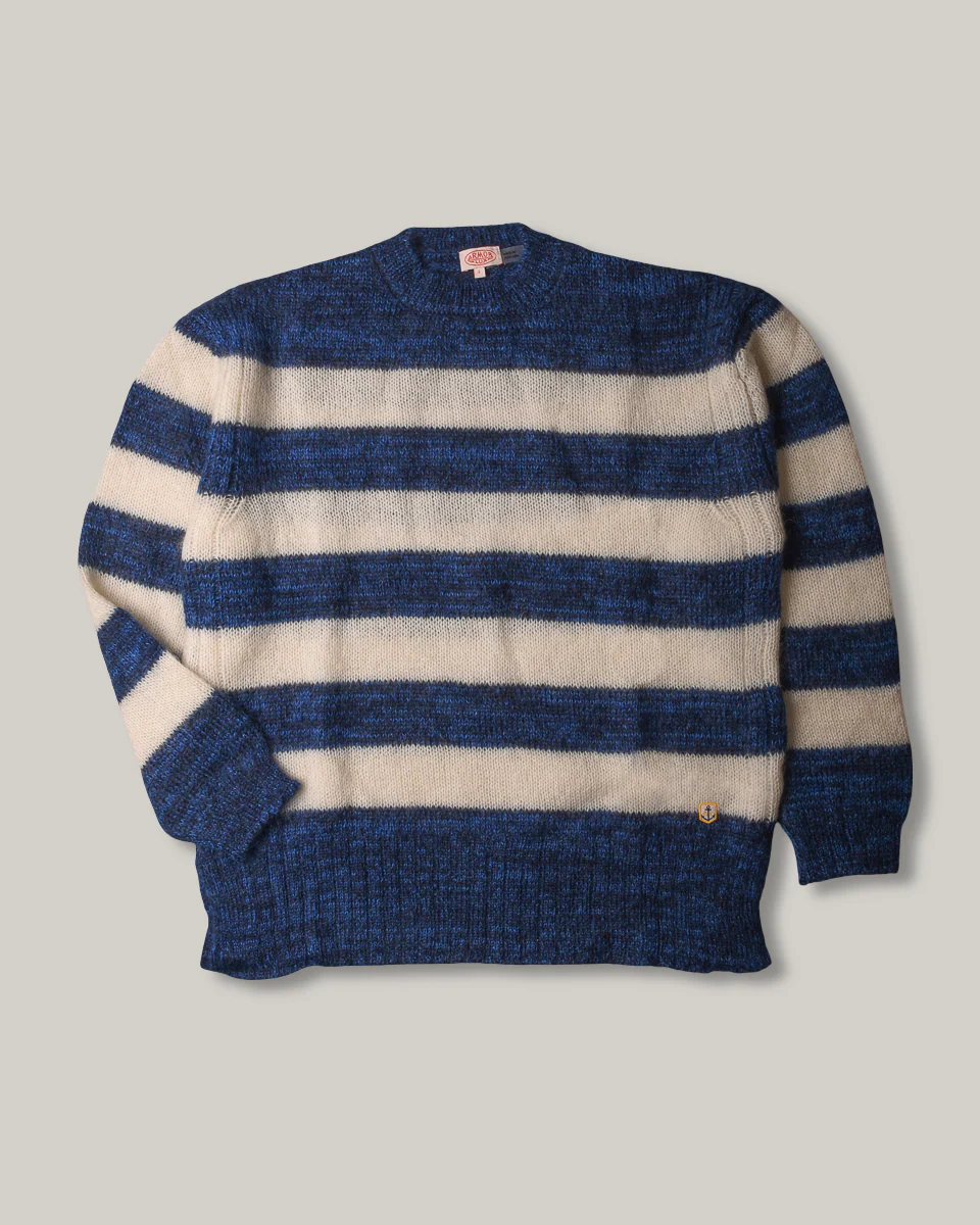 ARMOR LUX LADIES MOHAIR STRIPED JUMPER - SEAL/ SODALITE/ NATURE - Image 7