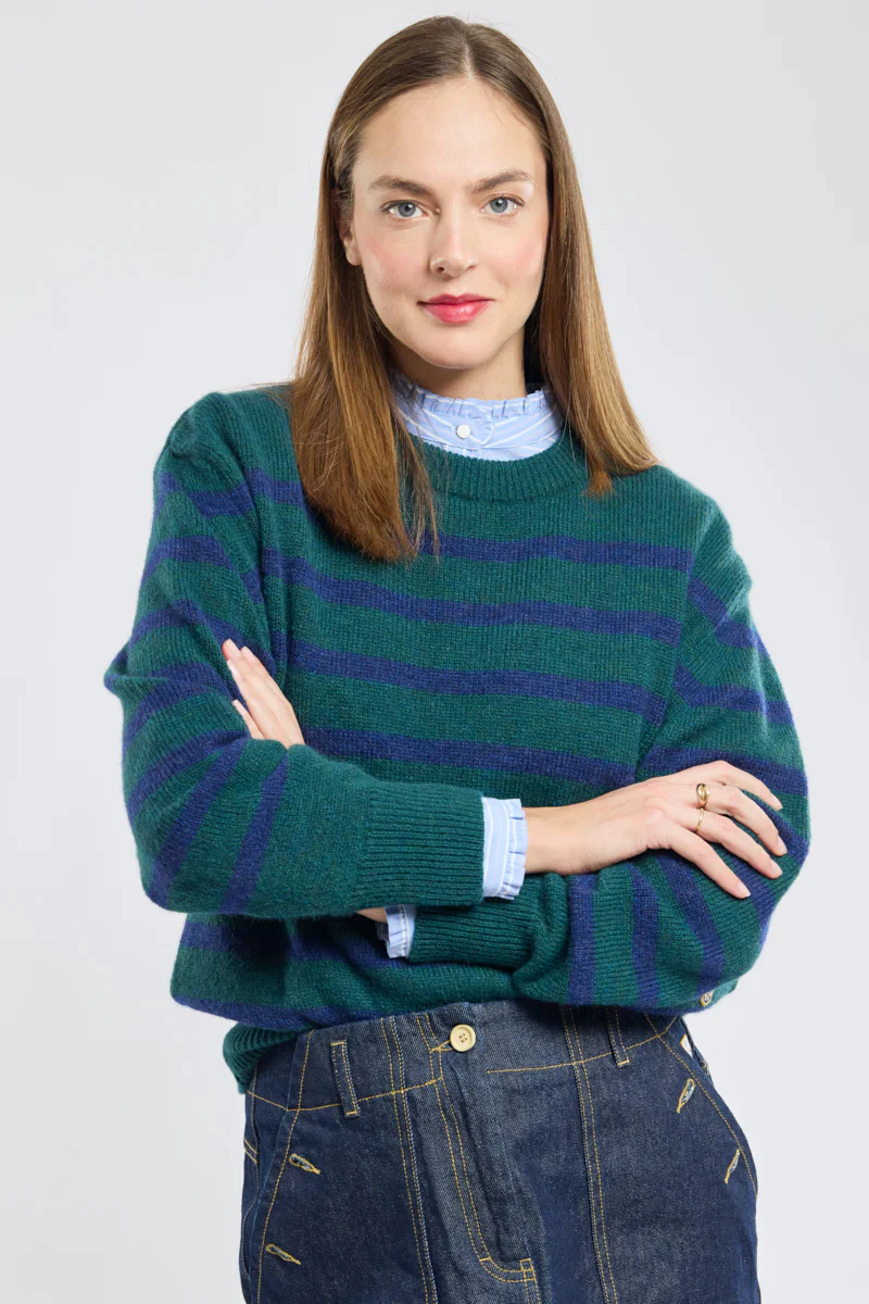 ARMOR LUX LADIES STRIPED SAILOR SWEATER - DARK SEA/ TWILIGHT BLUE - Image 4