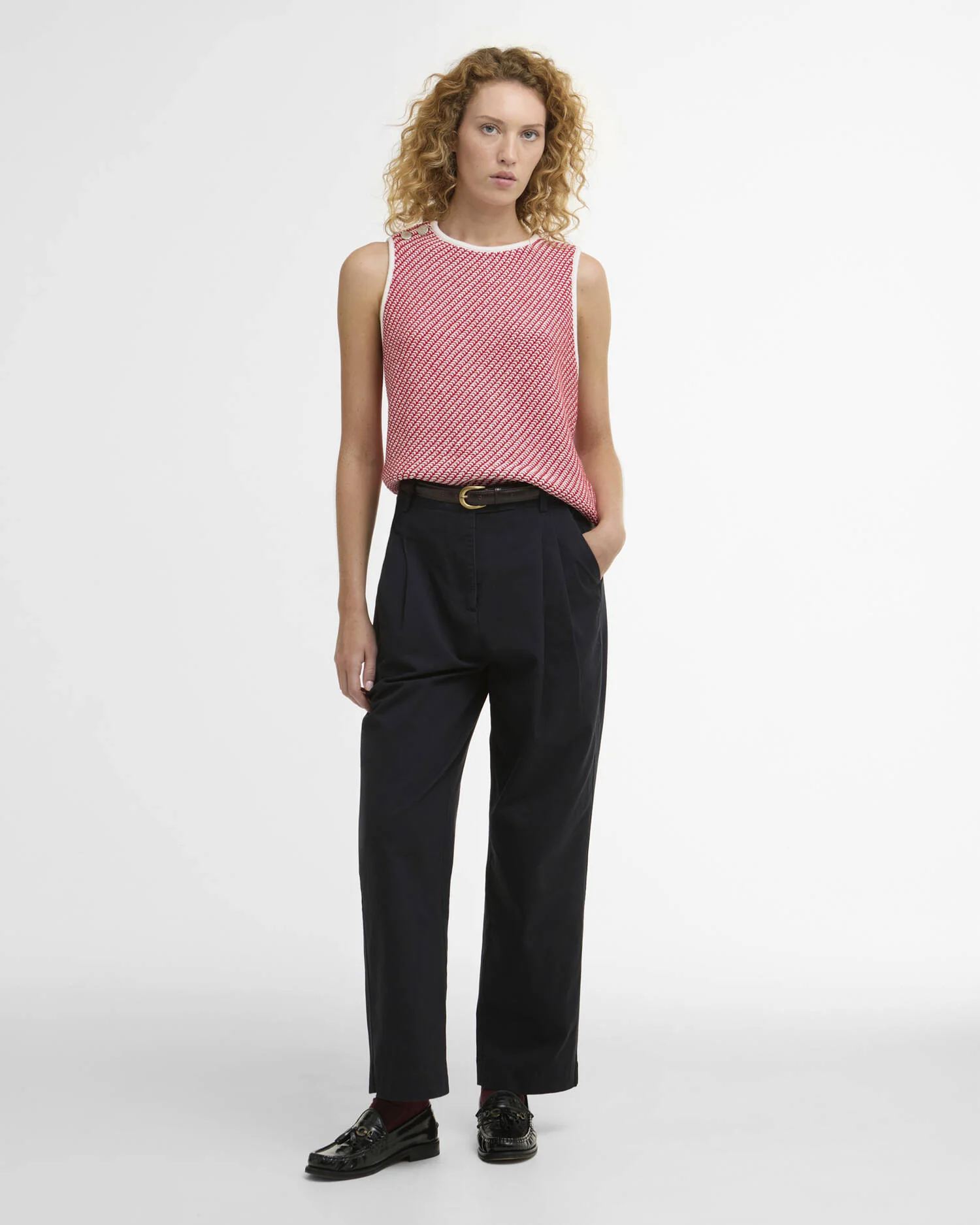 BARBOUR AMANDA KNITTED VEST - POPPY RED - Image 3