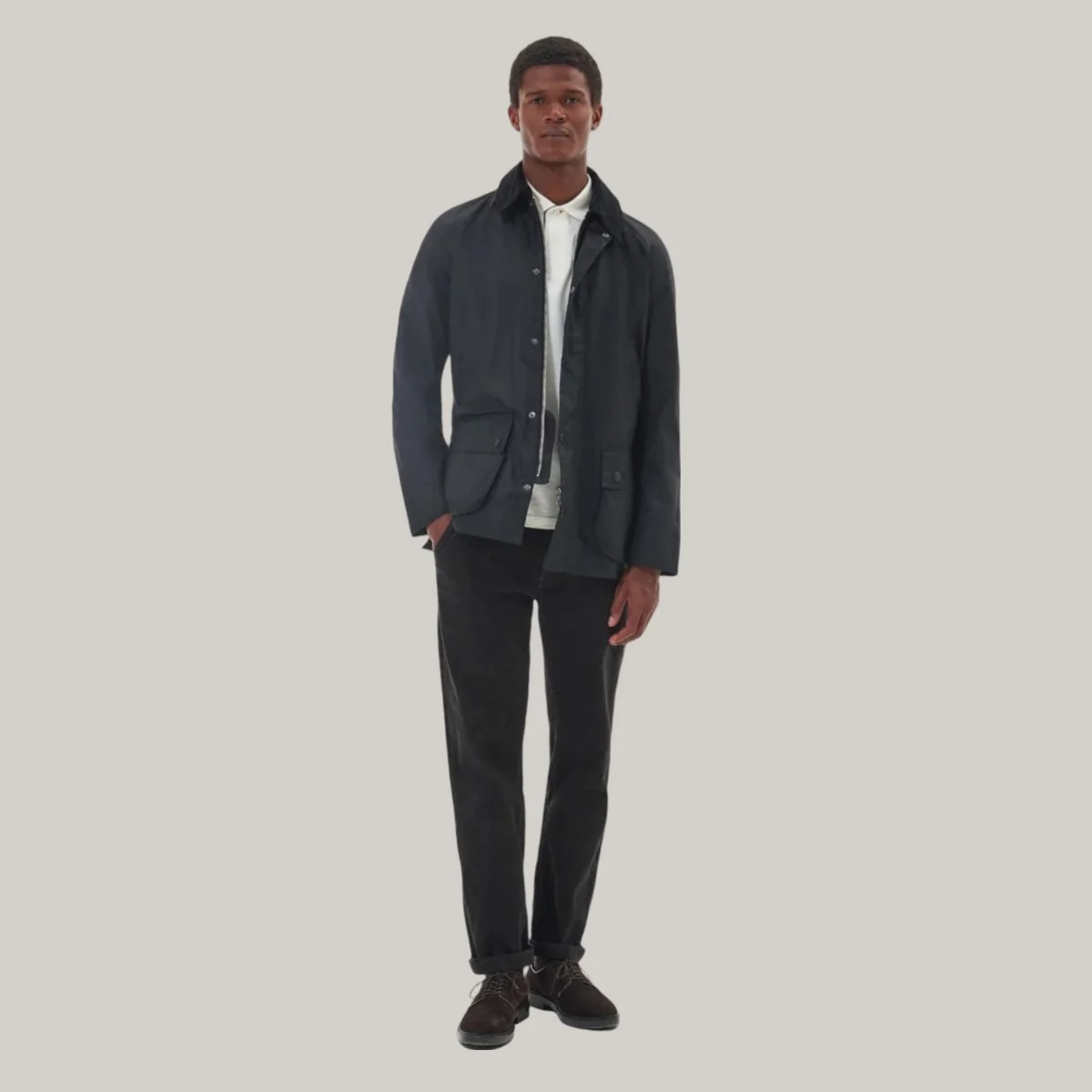 BARBOUR ASHBY WAXED JACKET - BLACK - Image 3