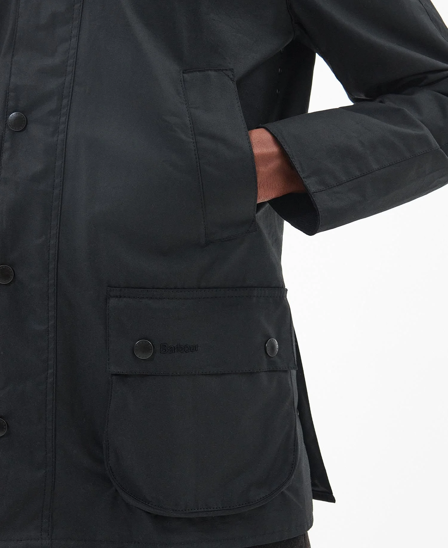 BARBOUR ASHBY WAXED JACKET - BLACK - Image 6