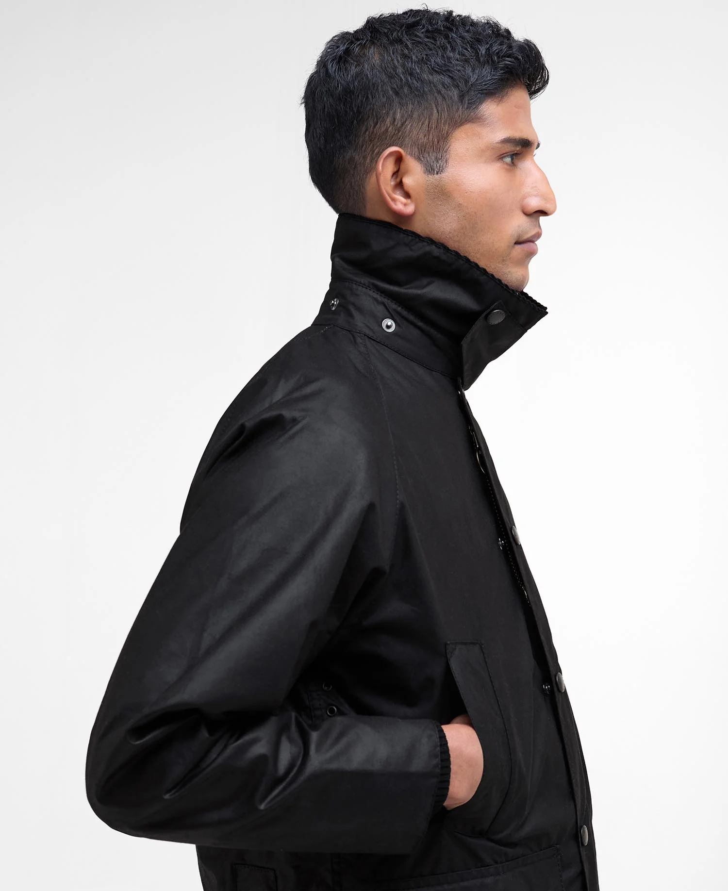 BARBOUR BEDALE WAX JACKET - BLACK - Image 3