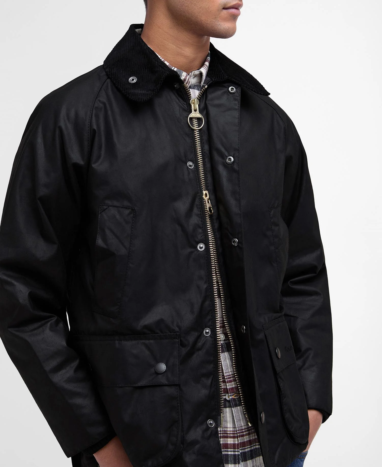 BARBOUR BEDALE WAX JACKET - BLACK - Image 6