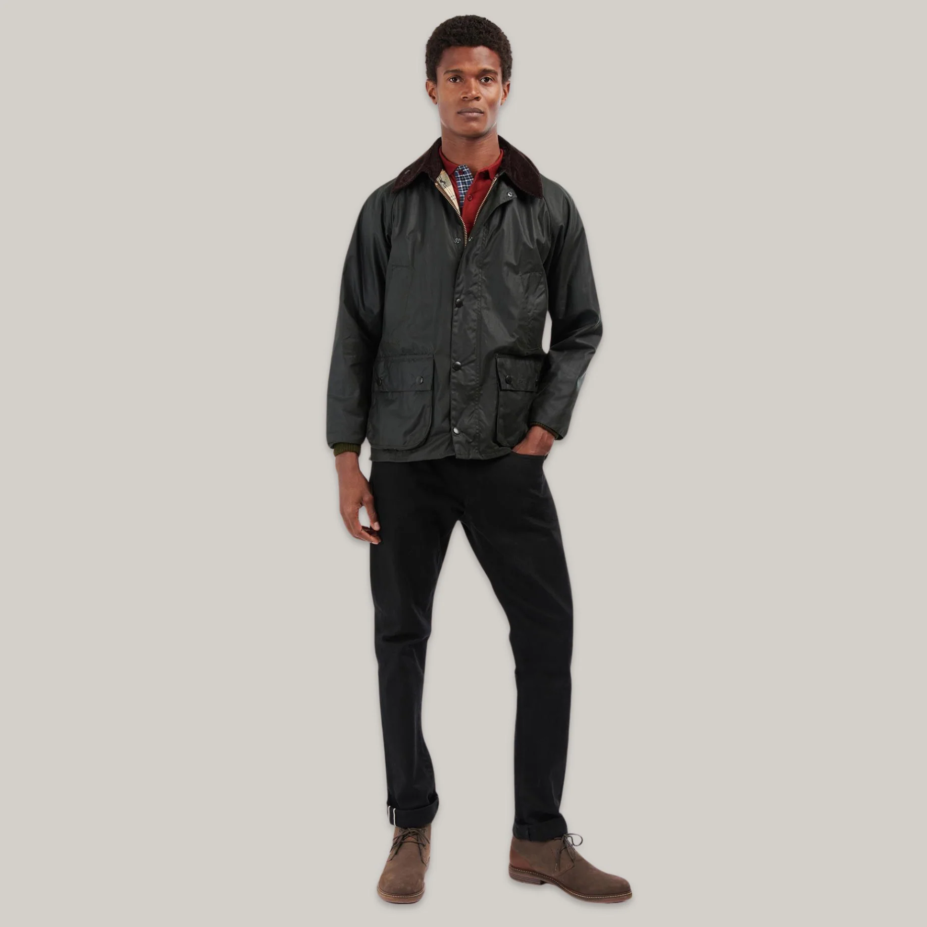 BARBOUR BEDALE WAX JACKET - SAGE - Image 4