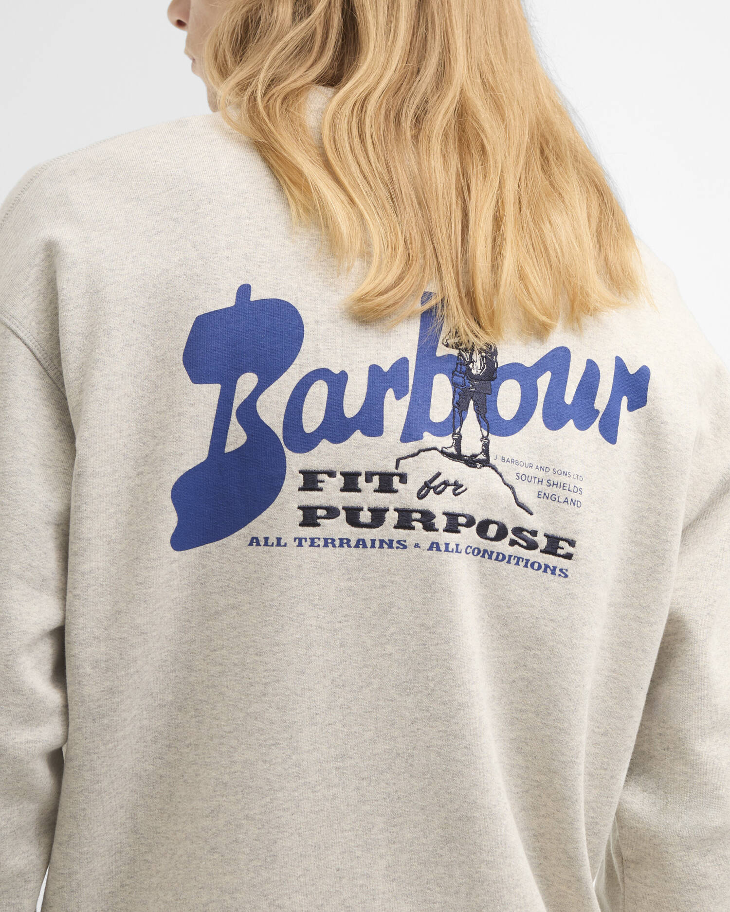 BARBOUR BLYTHE CREW NECK JUMPER - NEUTRAL MARL - Image 6