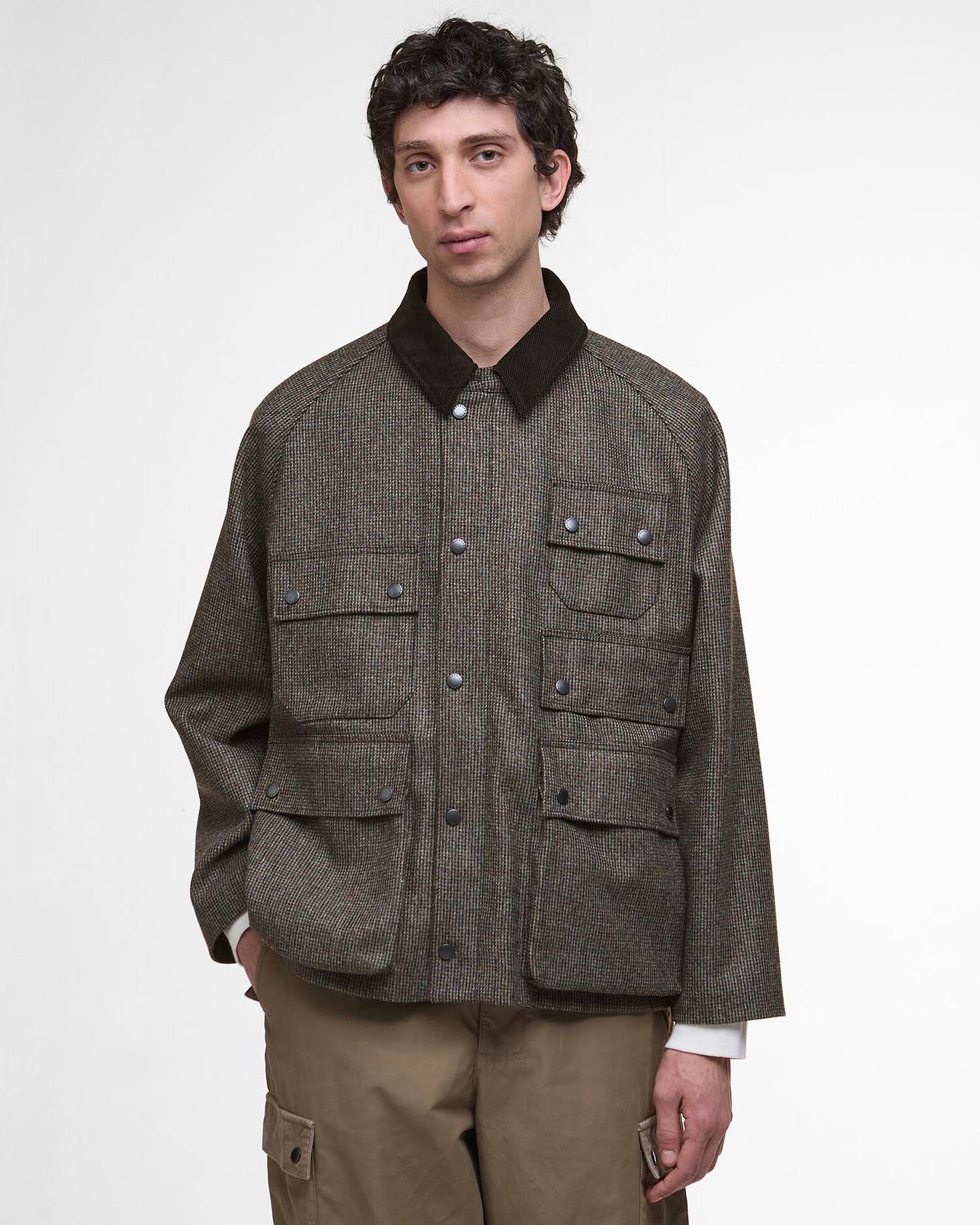 BARBOUR EDITOR WOOL JACKET - OLIVE CHECK - Image 2
