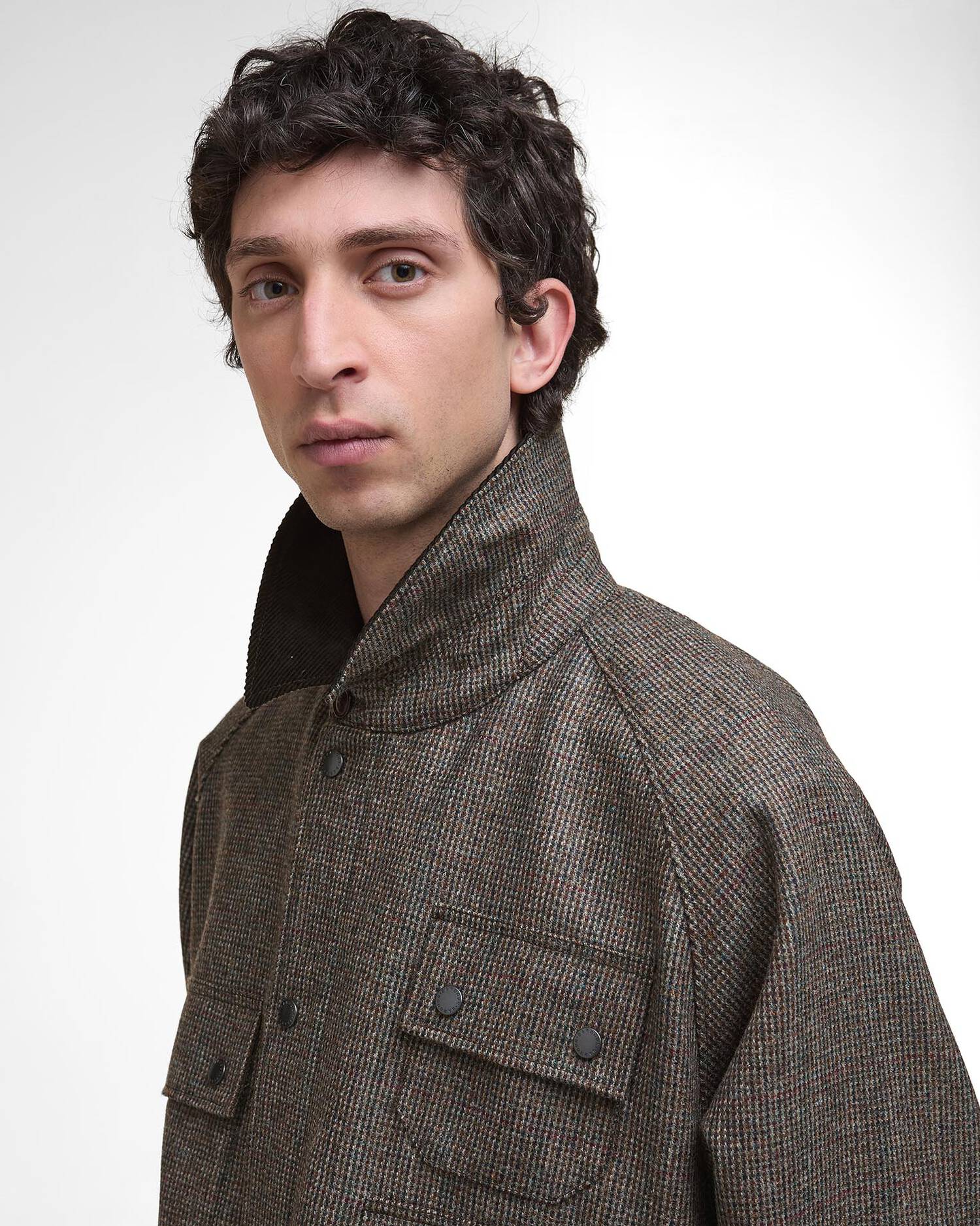 BARBOUR EDITOR WOOL JACKET - OLIVE CHECK - Image 5