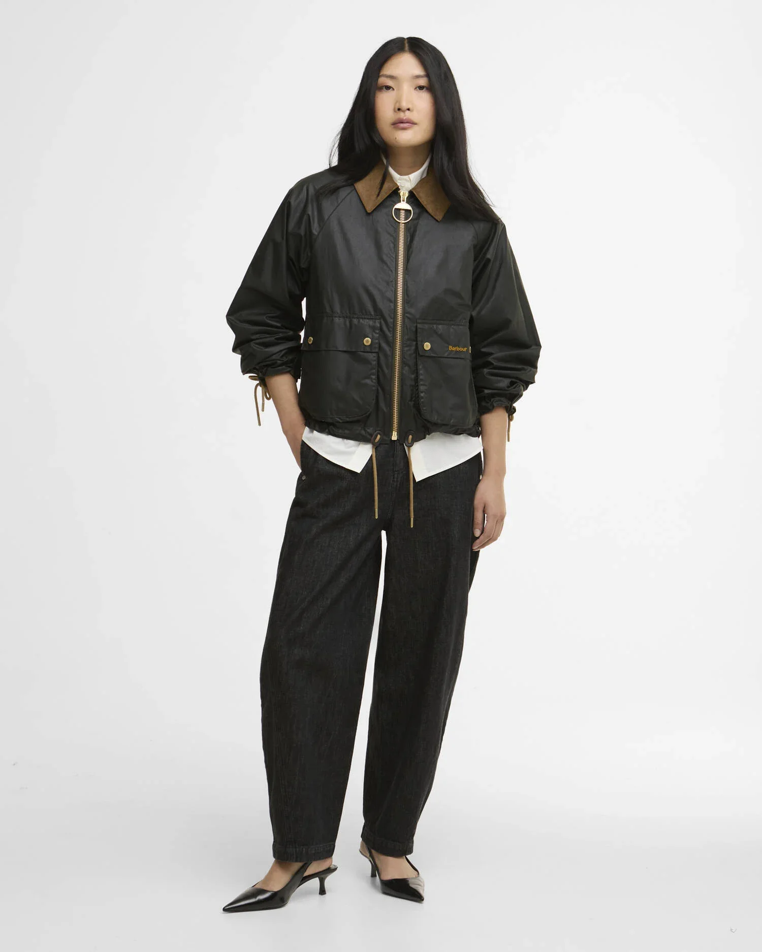 BARBOUR MARRON WAXED JACKET - FERN/ ANCIENT TARTAN - Image 3
