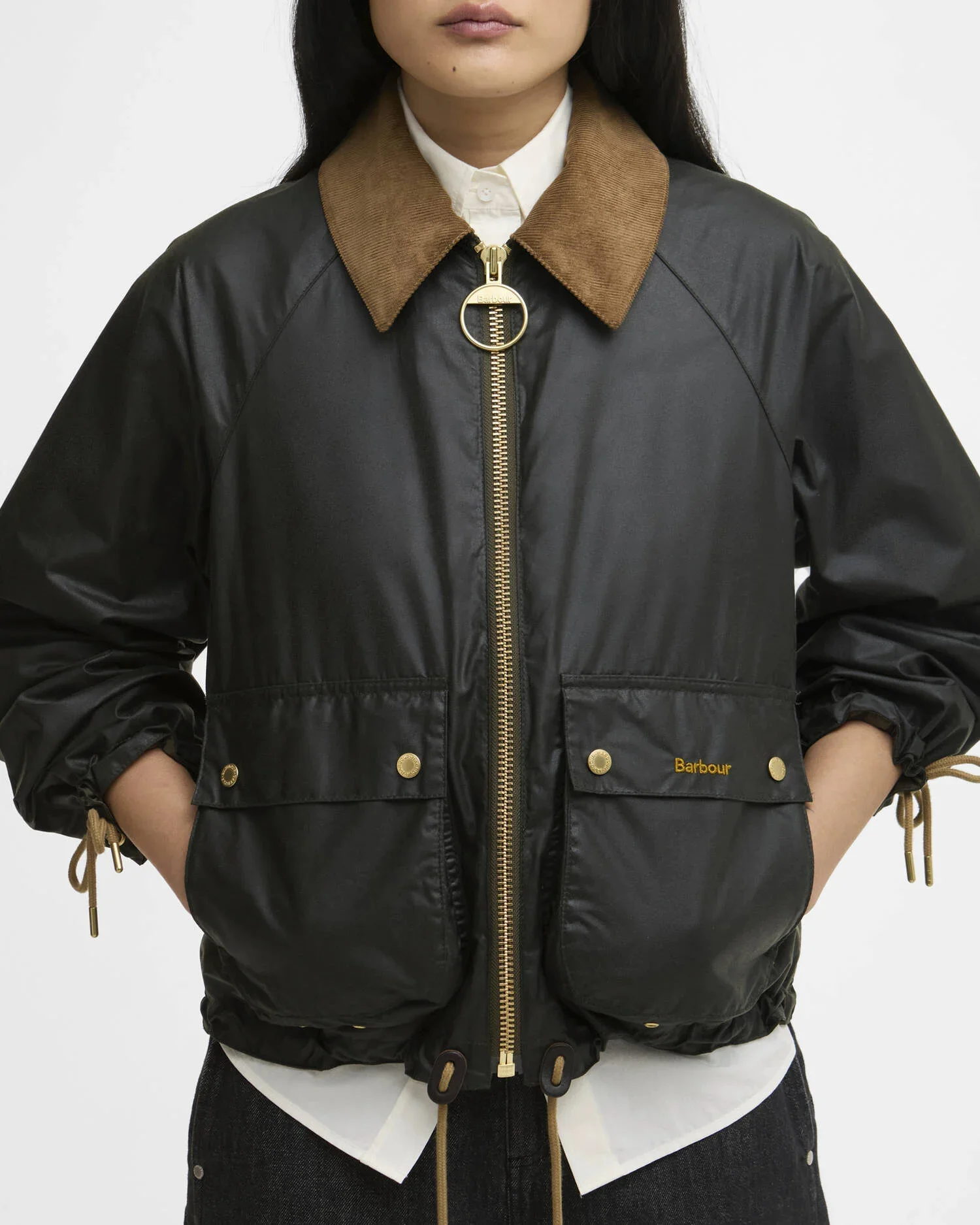 BARBOUR MARRON WAXED JACKET - FERN/ ANCIENT TARTAN - Image 4