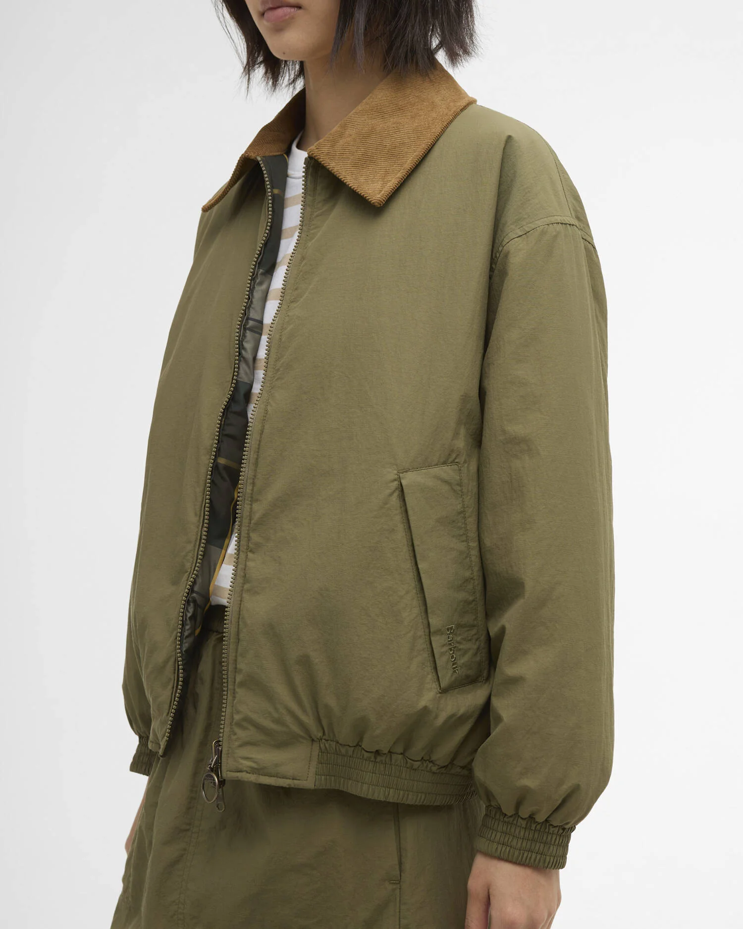 BARBOUR MAUREEN REVERSIBLE CASUAL JACKET - BURNT OLIVE - Image 6