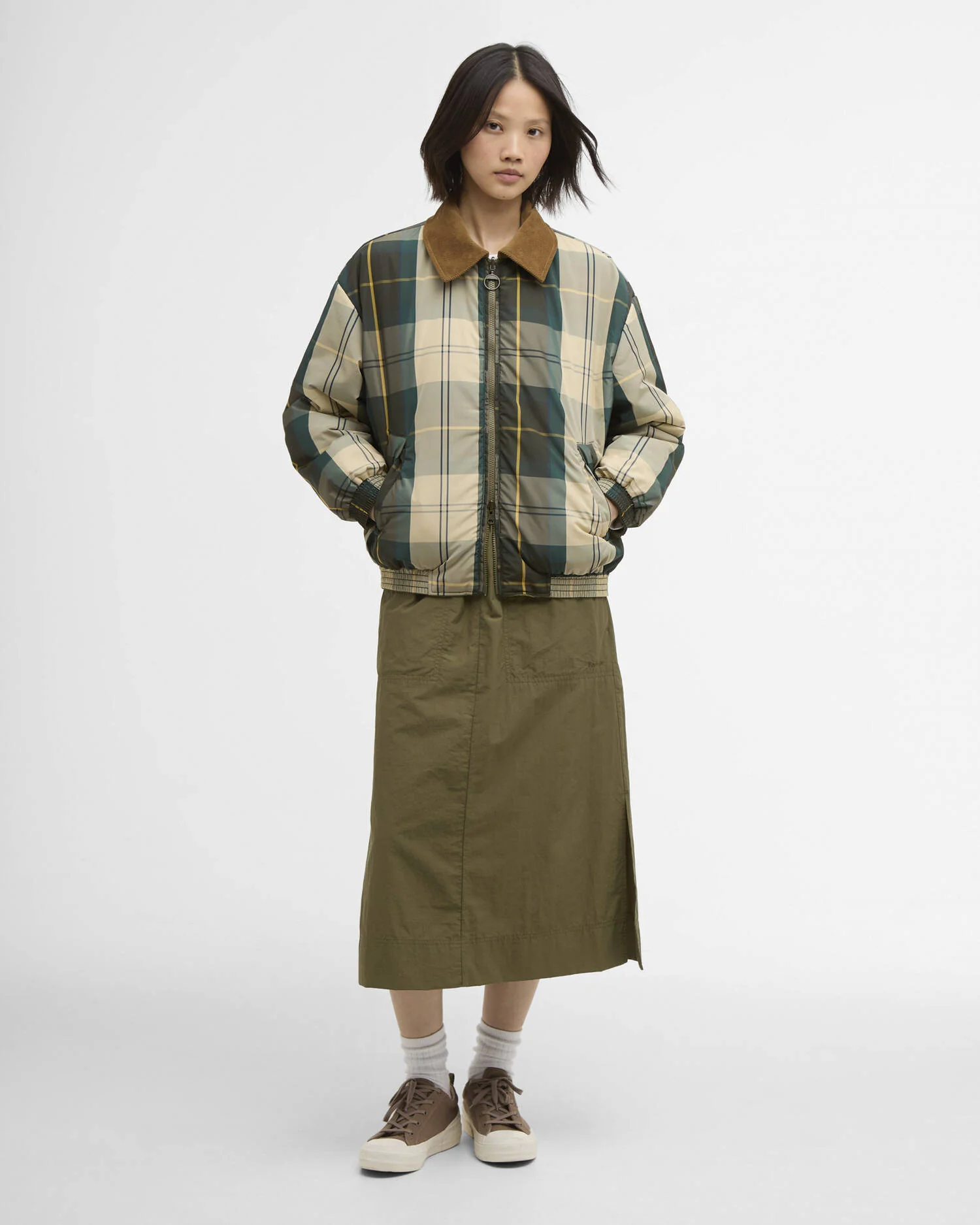 BARBOUR MAUREEN REVERSIBLE CASUAL JACKET - BURNT OLIVE - Image 8