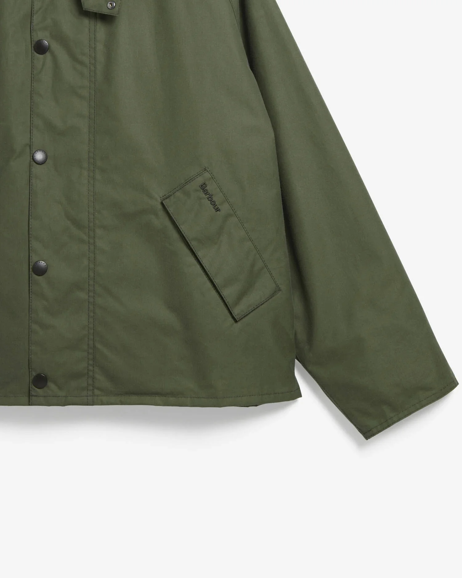BARBOUR OS TRANSPORT WAXED JACKET - LIGHT MOSS - Image 8