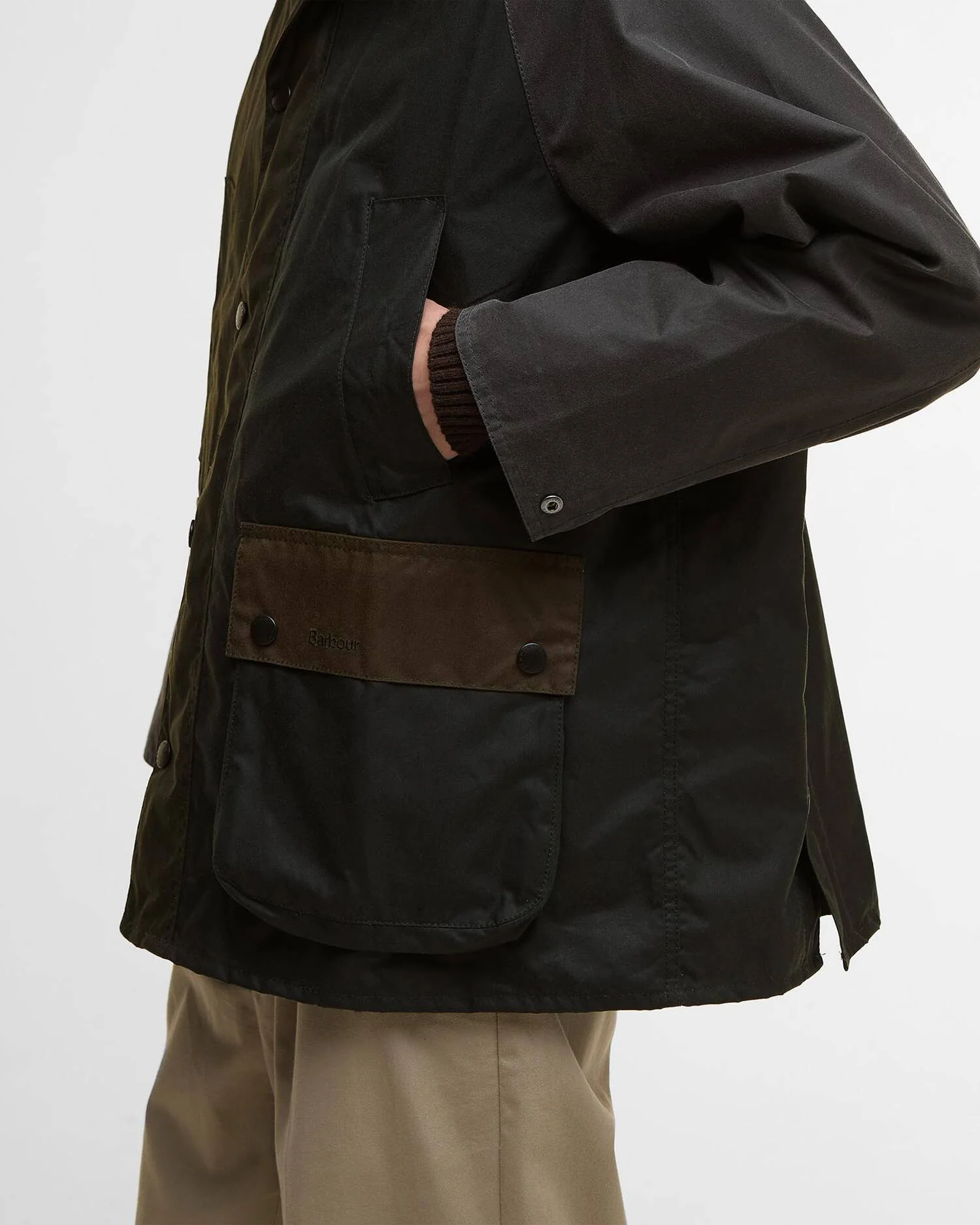 BARBOUR PATCHWORK BEDALE OS WAX JACKET - SAGE MULTI - Image 10