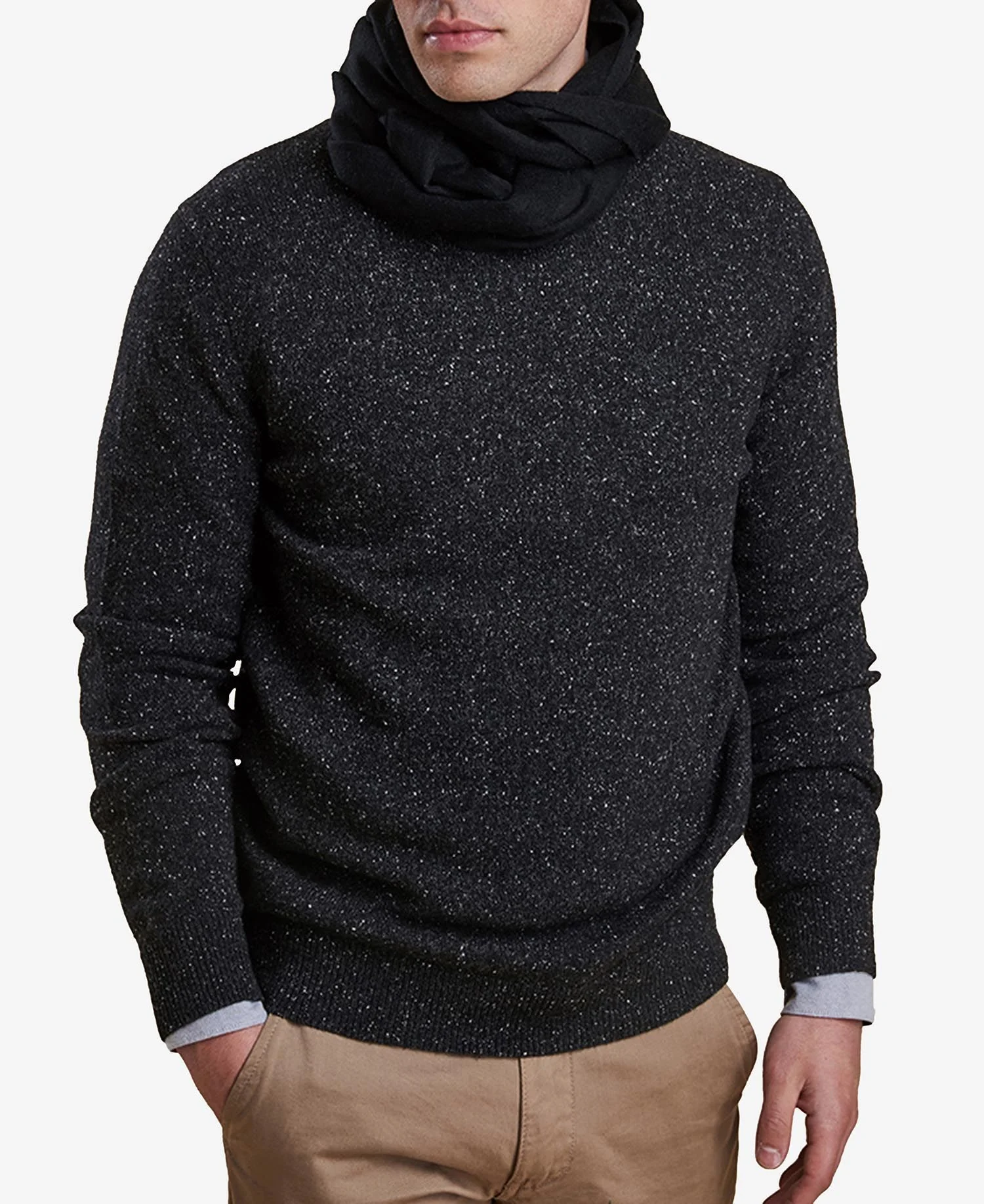 BARBOUR PLAIN LAMBSWOOL SCARF - BLACK - Image 3