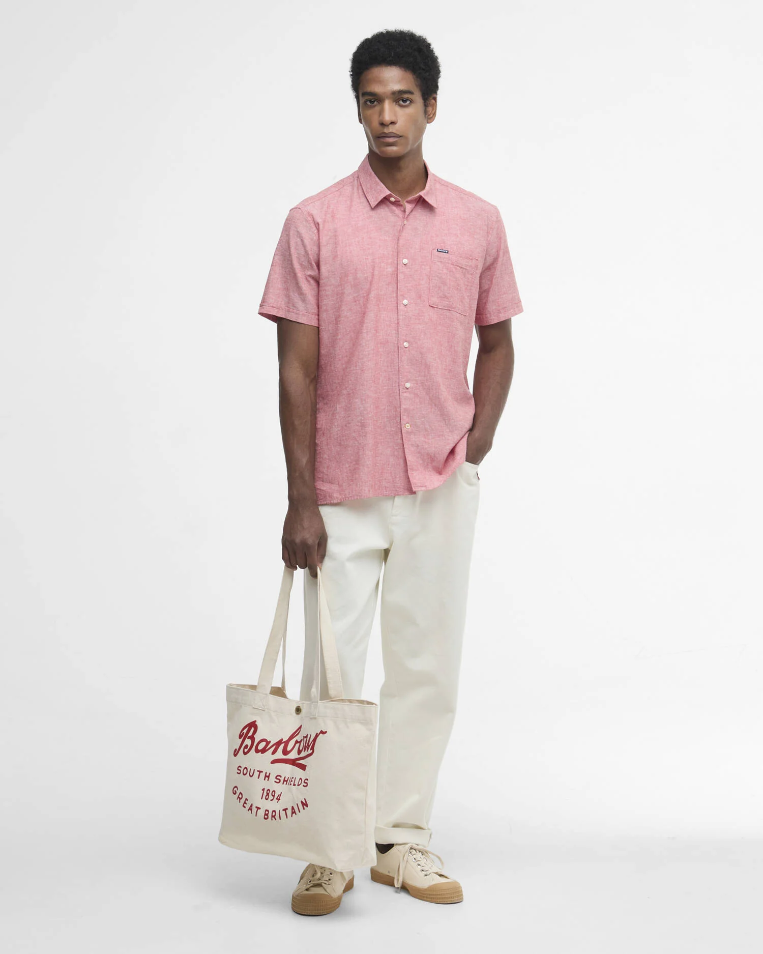 BARBOUR SCRIPT TOTE BAG - RED LOGO - Image 2