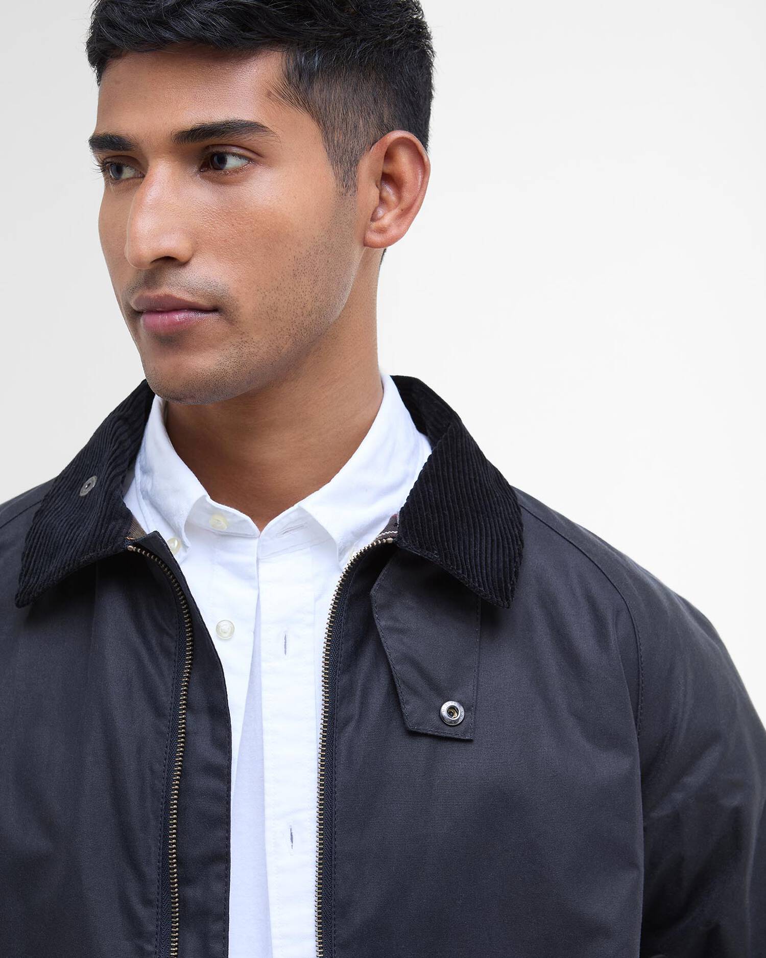 BARBOUR SHORT BEDALE WAXED JACKET - CLASSIC NAVY - Image 5