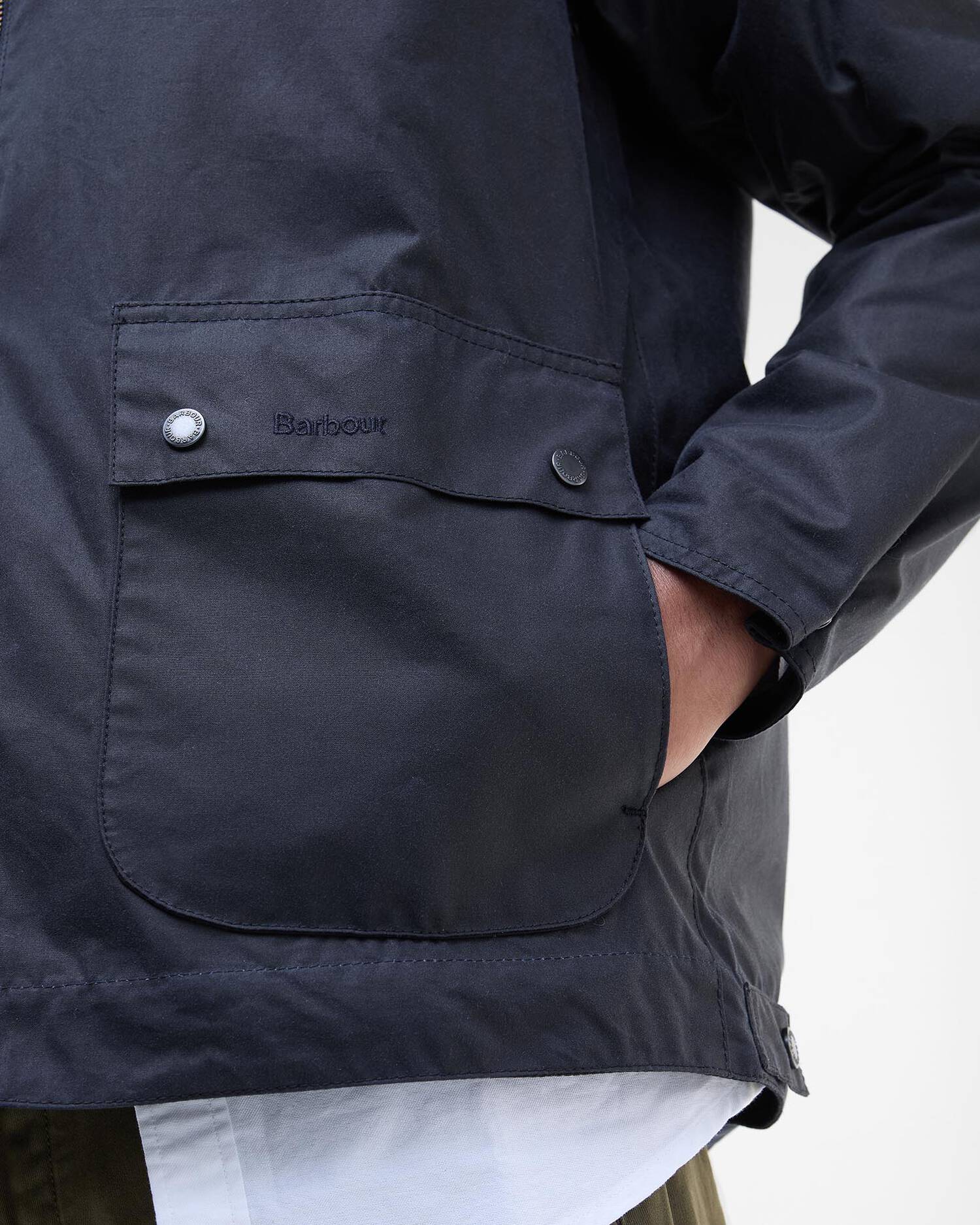 BARBOUR SHORT BEDALE WAXED JACKET - CLASSIC NAVY - Image 7