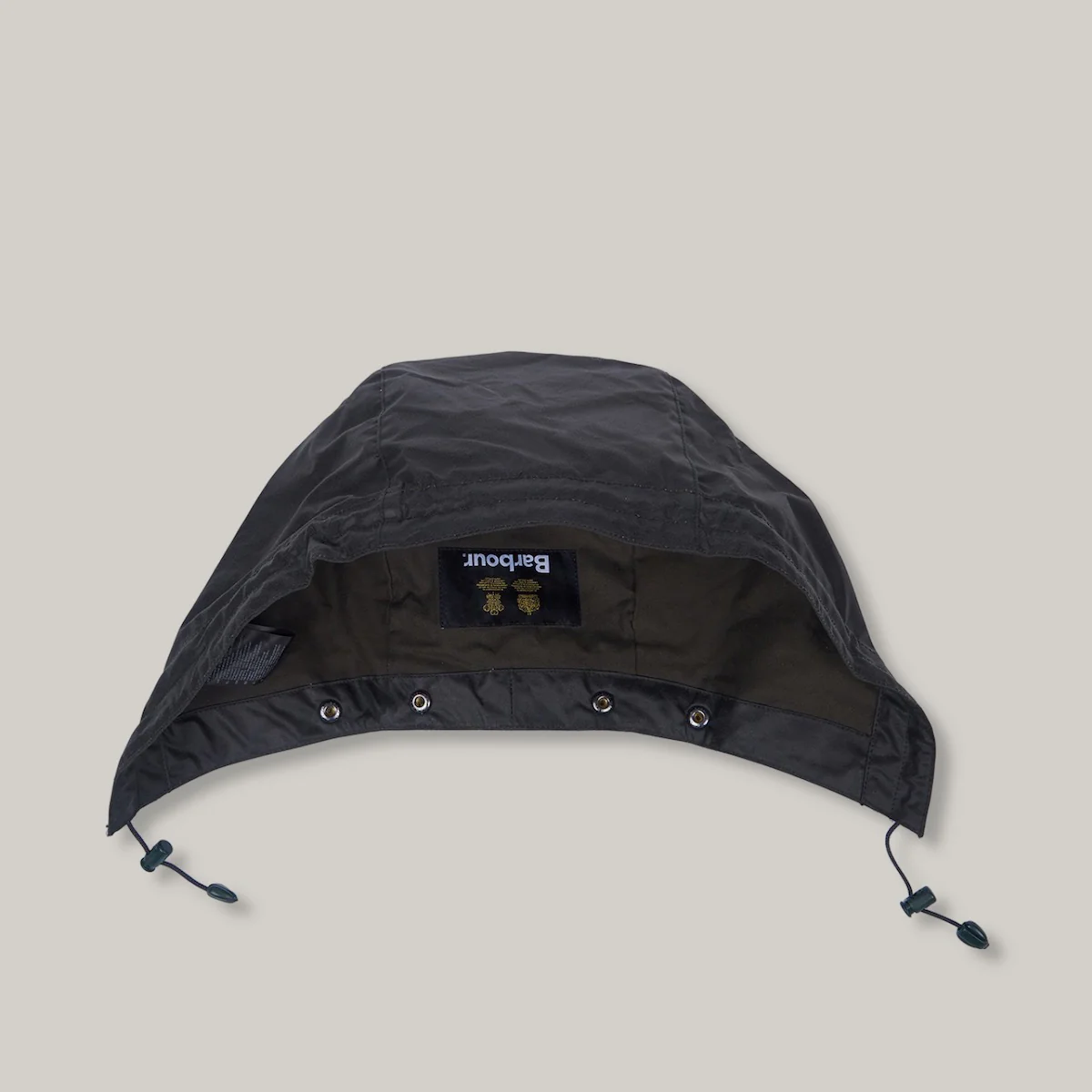 BARBOUR WAXED COTTON HOOD - NAVY WITH PLAIN LINING - Image 2
