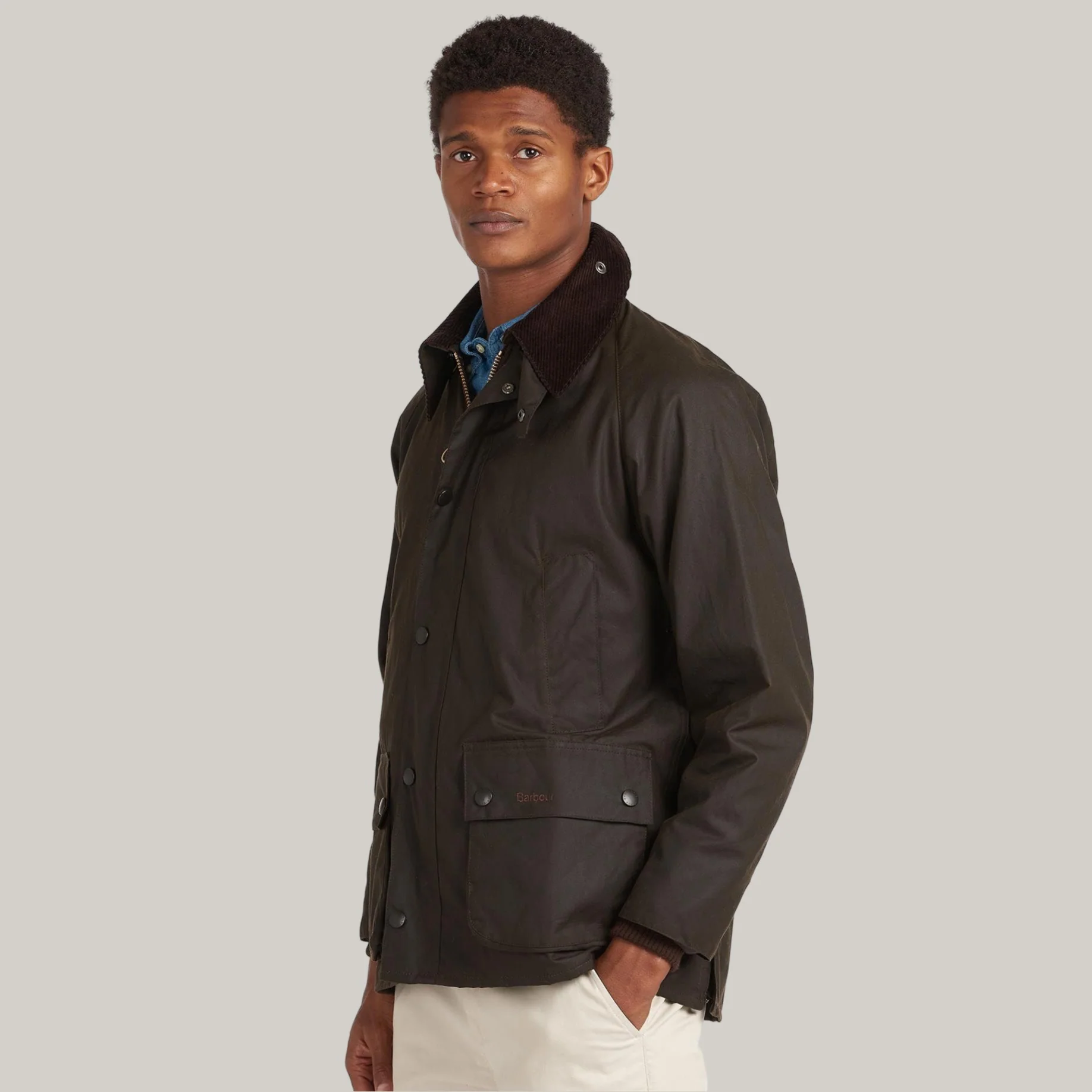 BARBOUR BEDALE WAX JACKET - OLIVE - Image 2