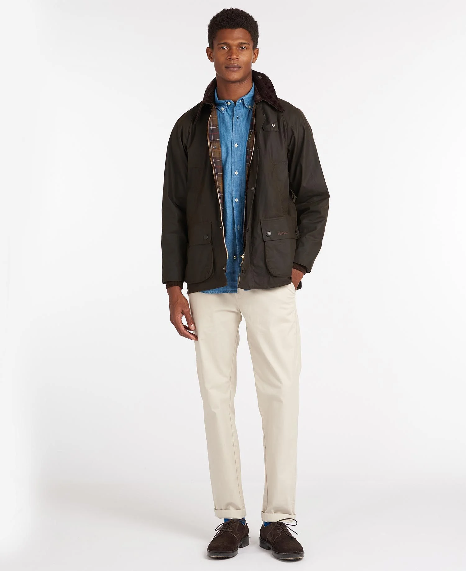 BARBOUR BEDALE WAX JACKET - OLIVE - Image 3