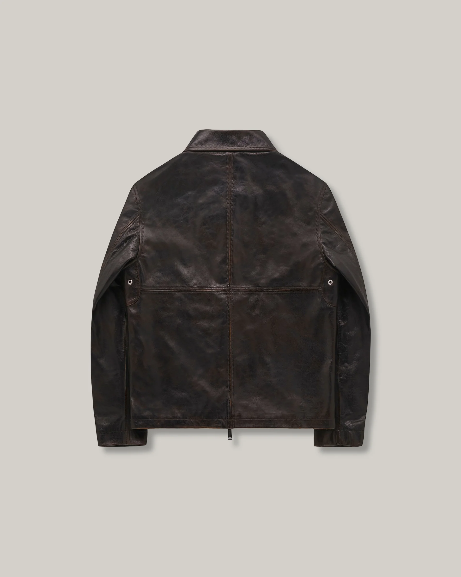 KNICKERBOCKER BENSON LEATHER JACKET - BROWN - Image 2