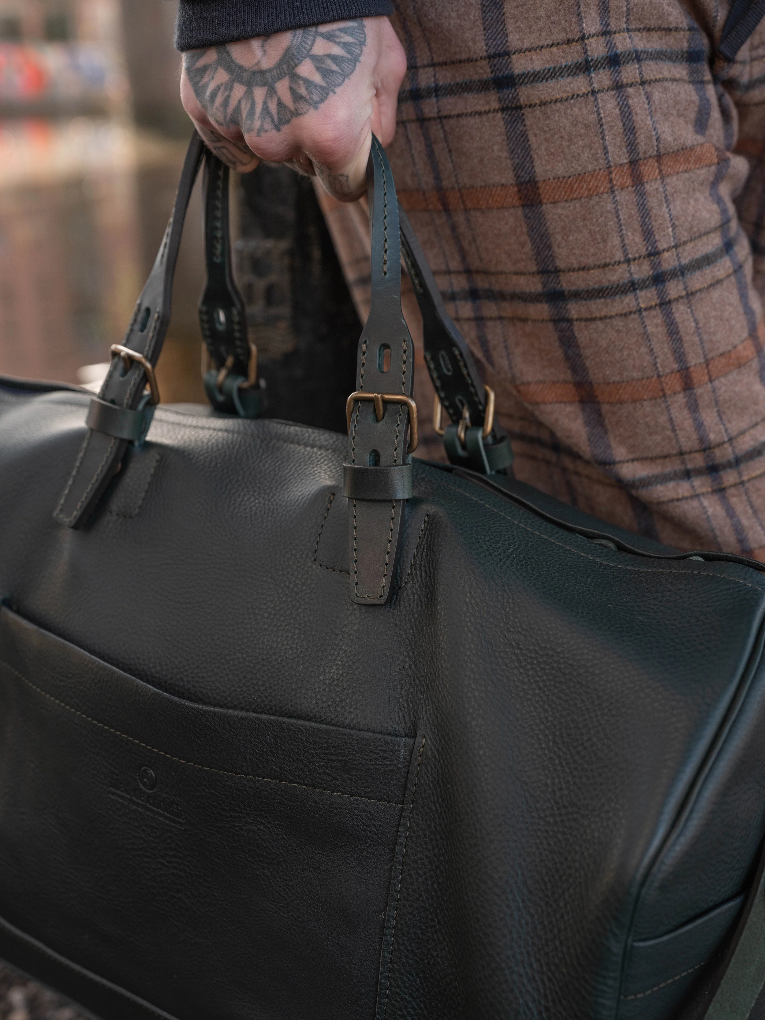 BLEU DE CHAUFFE HOBO TRAVEL BAG - GREEN - Image 4