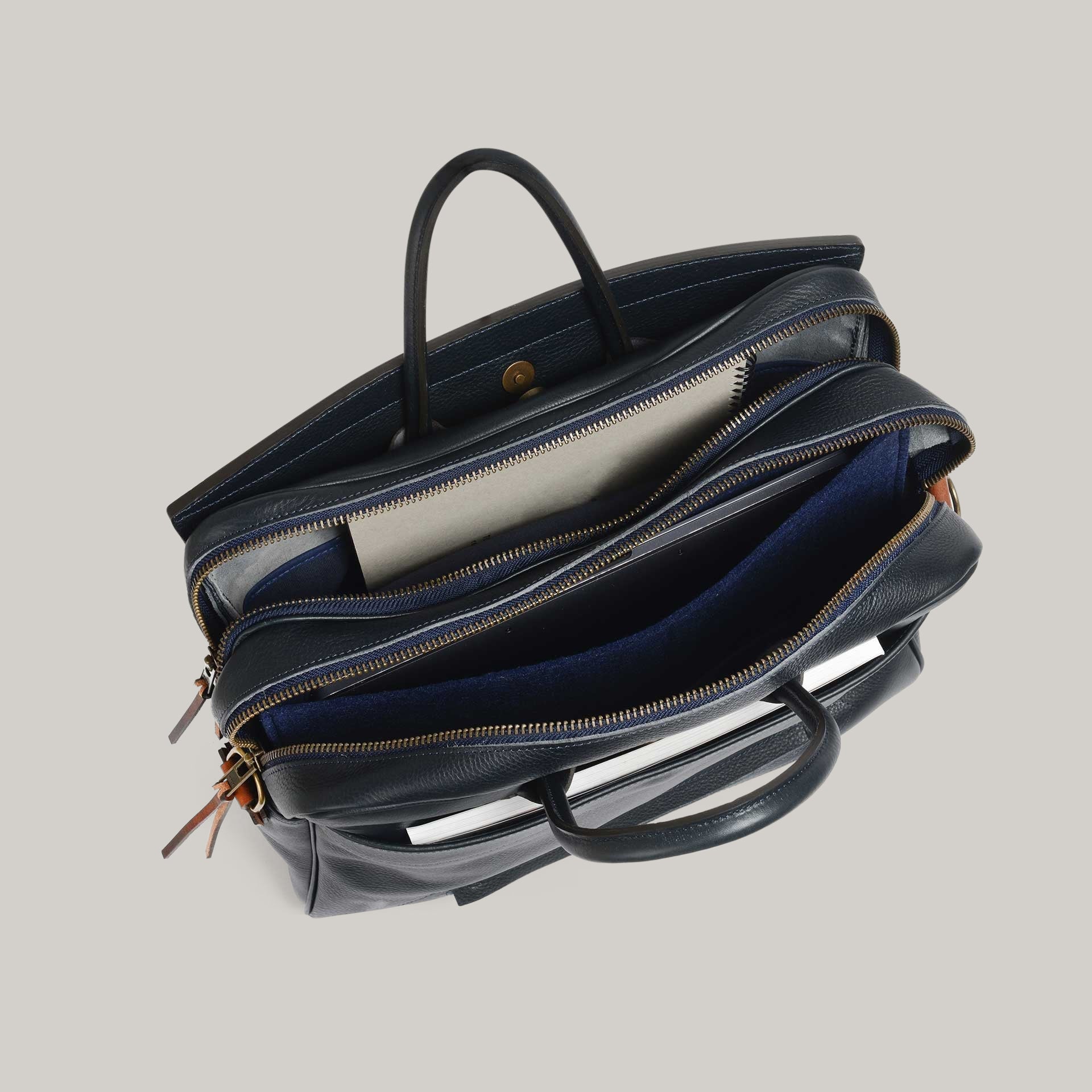 BLEU DE CHAUFFE ZEPPO BUSINESS BAG - NAVY BLUE - Image 6
