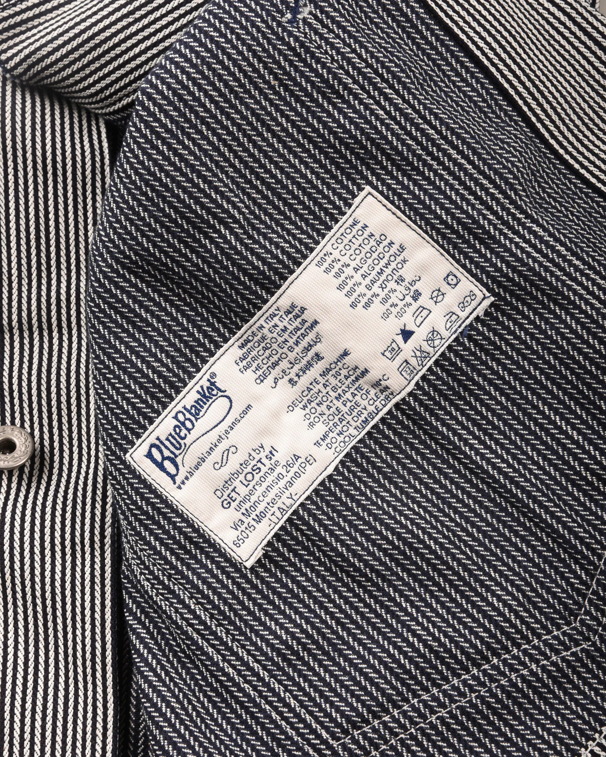 BLUE BLANKET JEANS J10  RAILROAD JACKET - INDIGO HICKORY STRIPE - Image 7