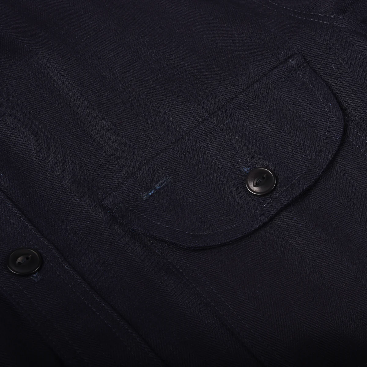 BLUE BLANKET JEANS S05 IT32 HERRINGBONE SHIRT - INDIGO - Image 5