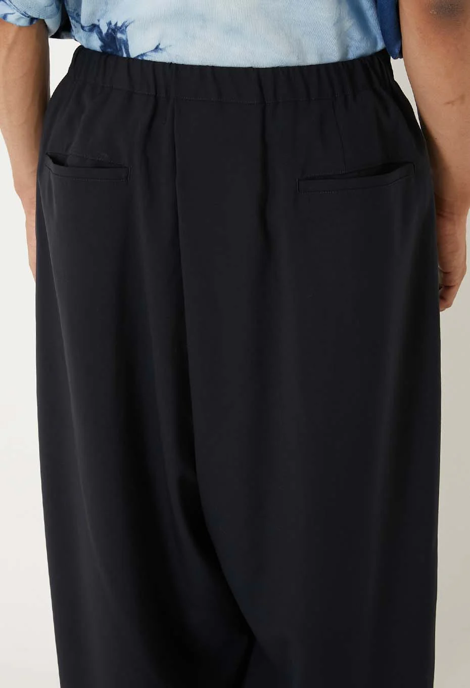 BLUE BLUE JAPAN DRY TOUCH POPLIN FULL WIDE PANTS - DARK NAVY - Image 6