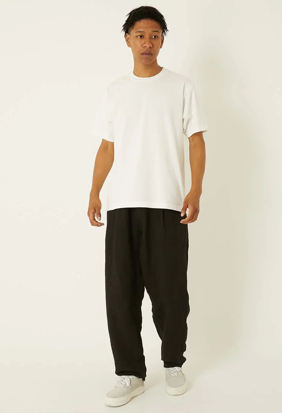 BLUE BLUE JAPAN KNITTED ORGANIC COTTON HIGH GUAGE SLUB SS TEE - WHITE - Image 5
