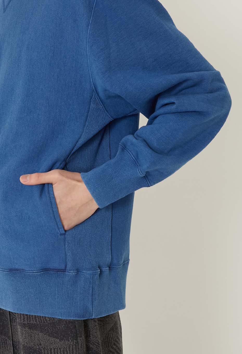 BLUE BLUE JAPAN KNITTED ORGANIC COTTON SWEAT HAND DYED CREW NECK PULLOVER - INDIGO - Image 8