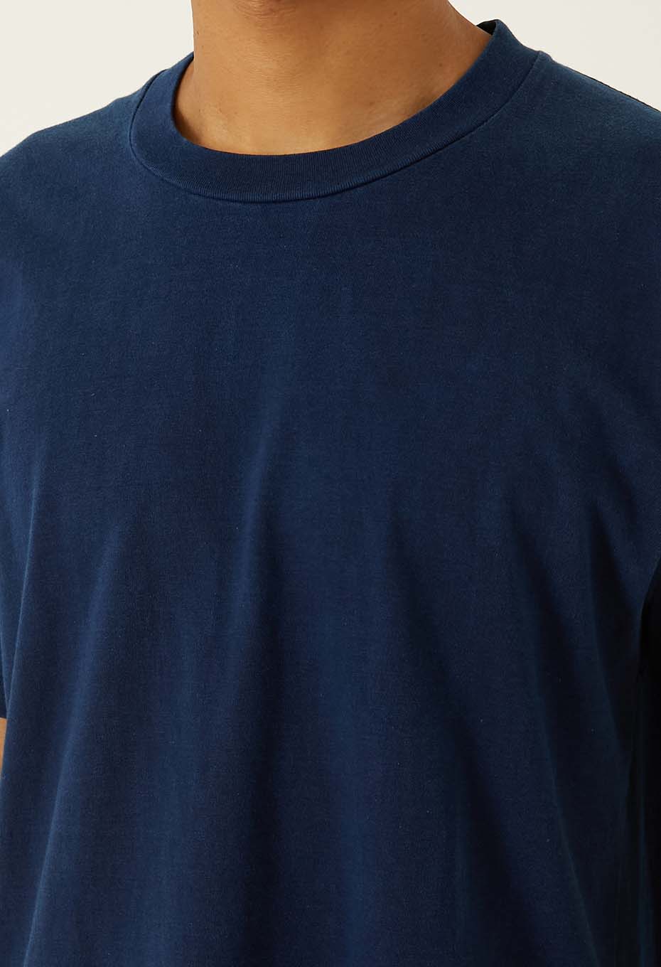 BLUE BLUE JAPAN KNITTED ORGANIC HAND DYED HIGH GUAGE CLUB SS TEE - INDIGO - Image 3