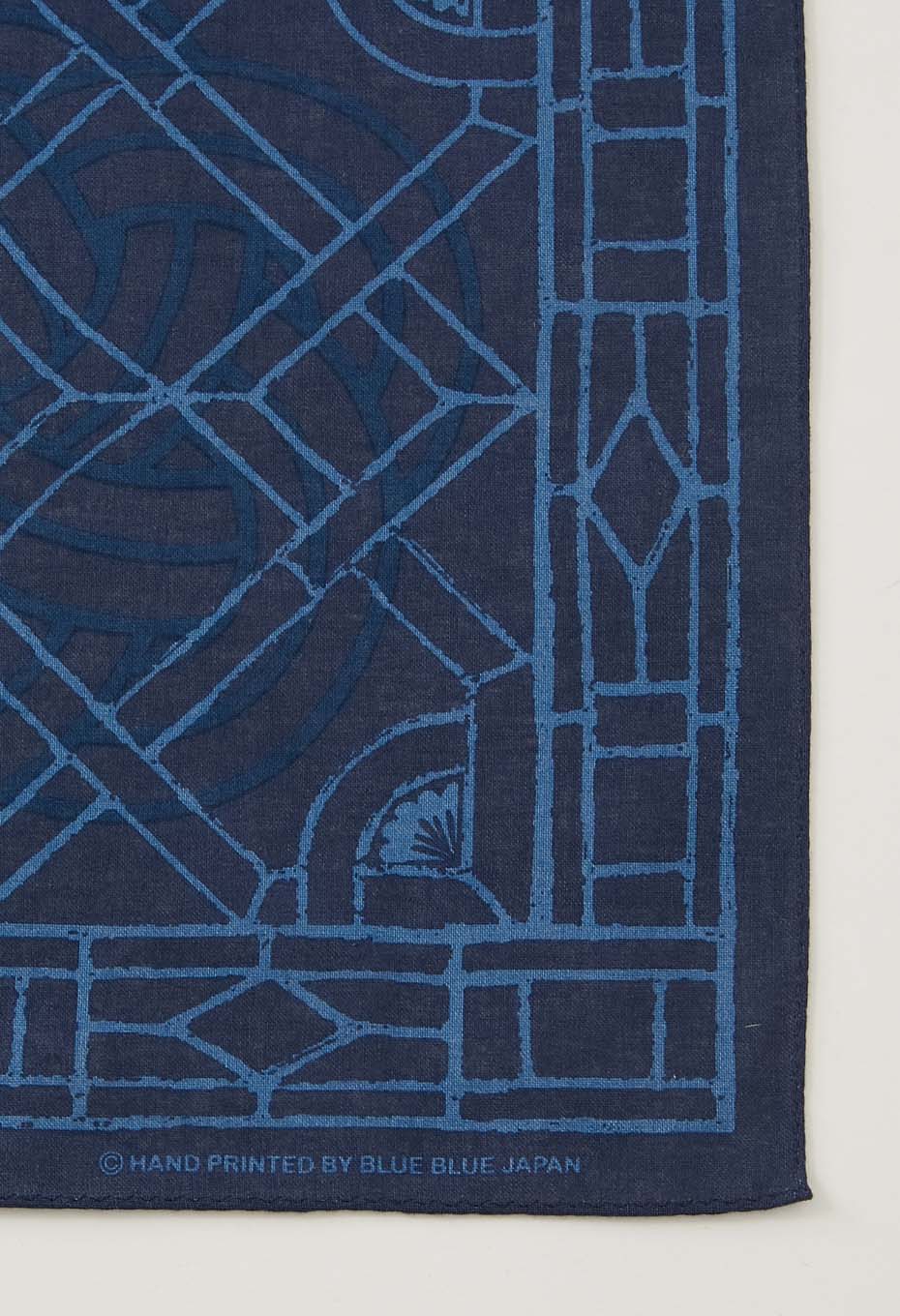 BLUE BLUE JAPAN MIZUHIKI 'GRID' BANDANA - DARK NAVY - Image 3
