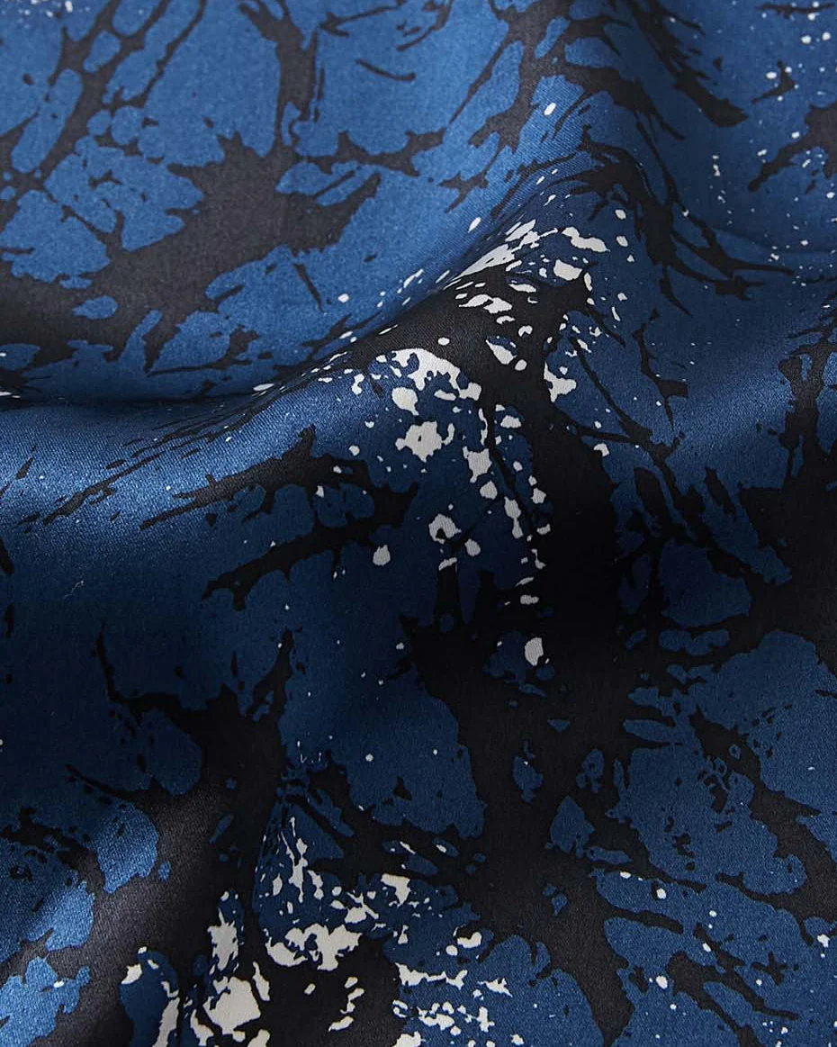 BLUE BLUE JAPAN GLASS PATTERN SILK BANDANA - NAVY - Image 2