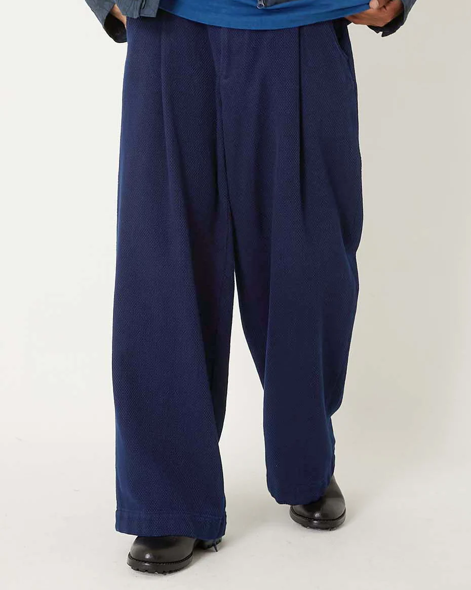BLUE BLUE JAPAN  PURE INDIGO LIGHT SASHIKO TUCKED WIDE PANTS - Image 2