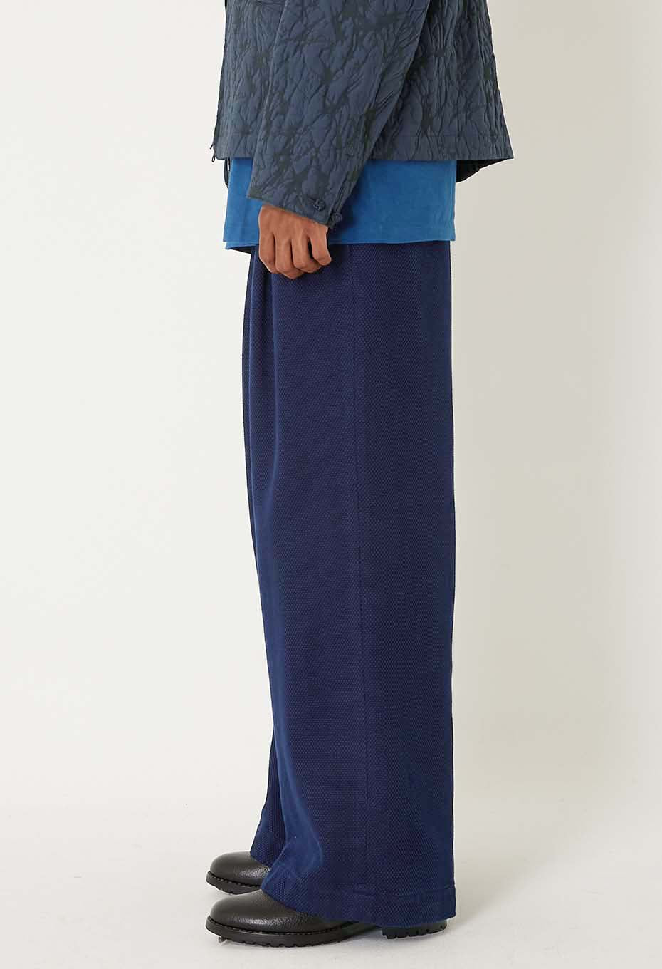 BLUE BLUE JAPAN  PURE INDIGO LIGHT SASHIKO TUCKED WIDE PANTS - Image 3