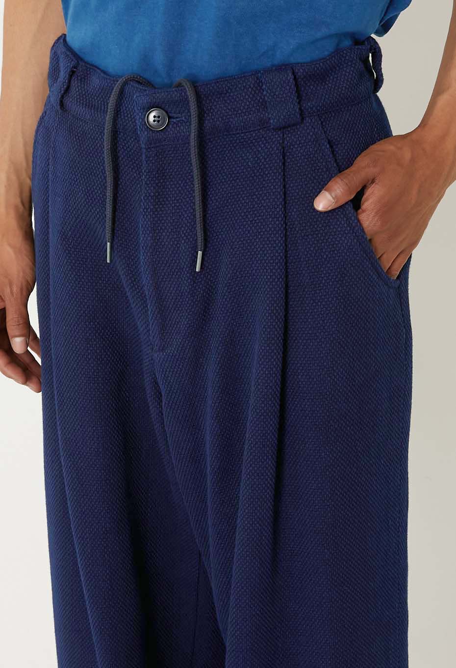 BLUE BLUE JAPAN  PURE INDIGO LIGHT SASHIKO TUCKED WIDE PANTS - Image 5