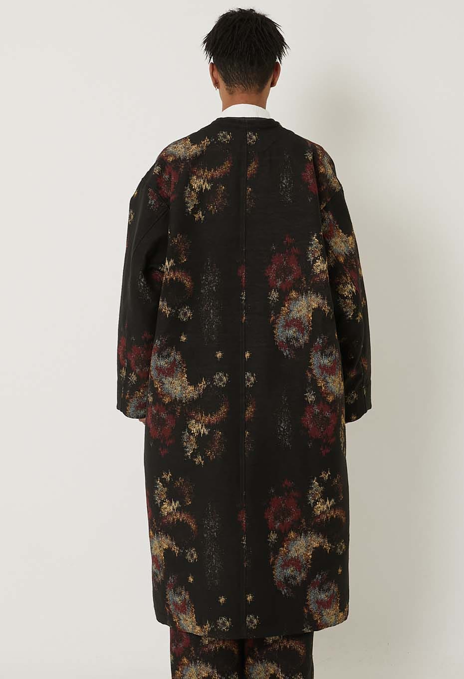 BLUE BLUE JAPAN TSUJIGAHANA GOBELIN LONG HAORI JACKET - BLACK - Image 4